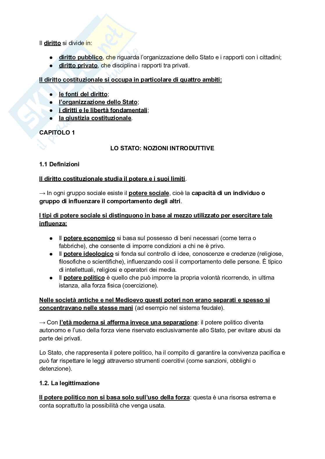 Riassunto esame Diritto Costituzionale, Prof. Faina Giorgio, libro consigliato Diritto costituzionale - Ultima edizione, Bin, Pitruzzella Pag. 2