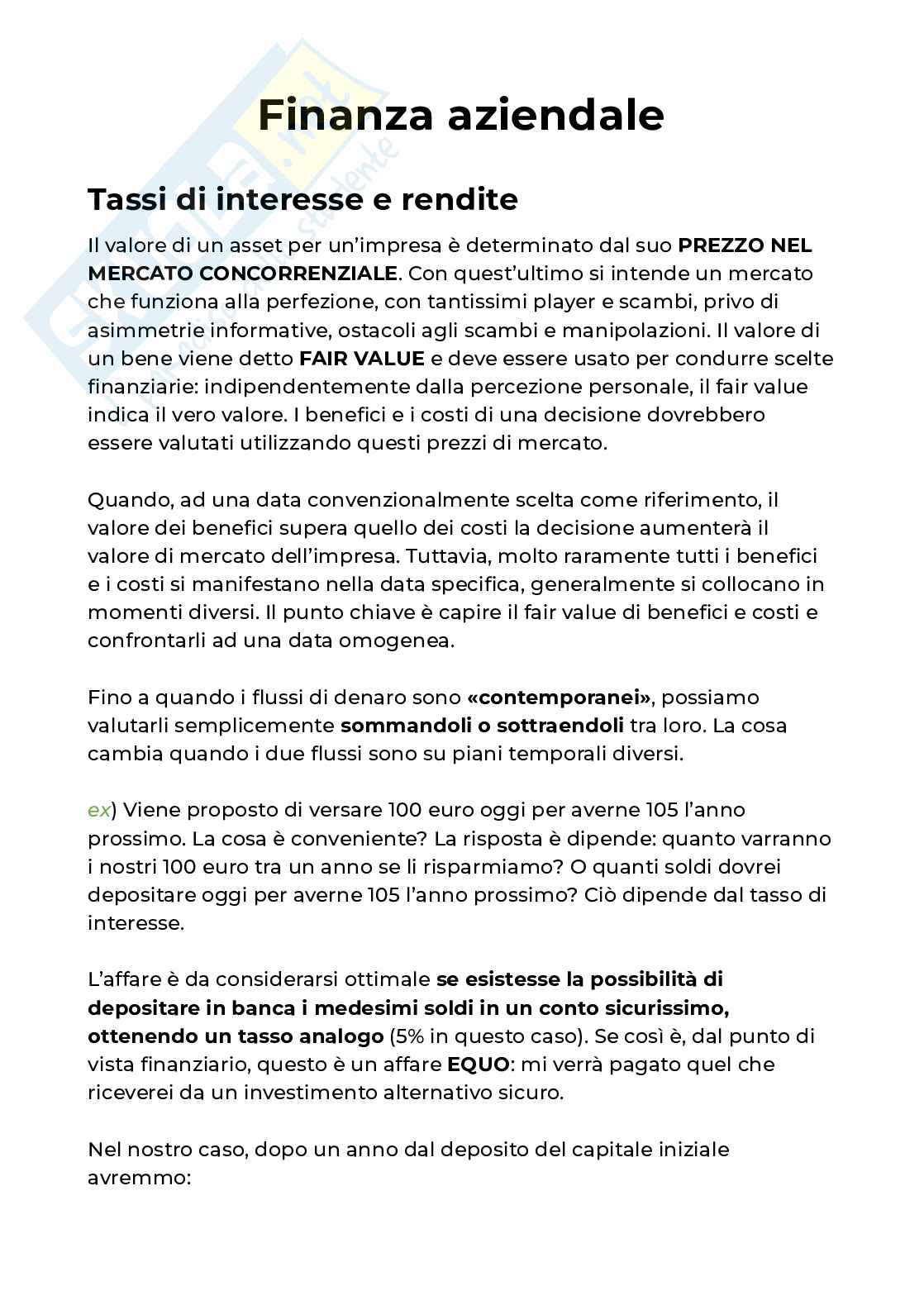 Finanza aziendale - Appunti completi (2025-2026) Pag. 1