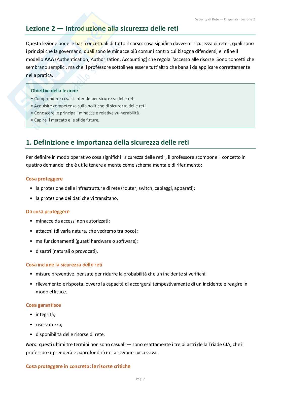 Security di rete - Lezione 2 Pag. 2