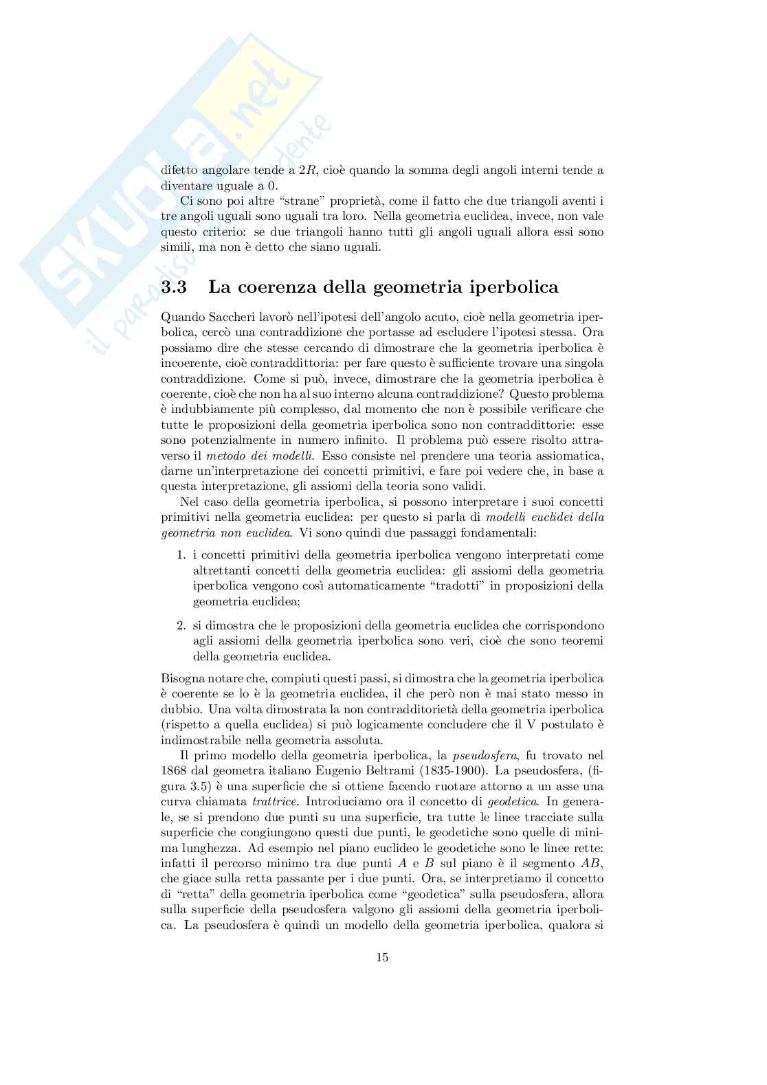 La scoperta delle geometrie non euclidee Pag. 16