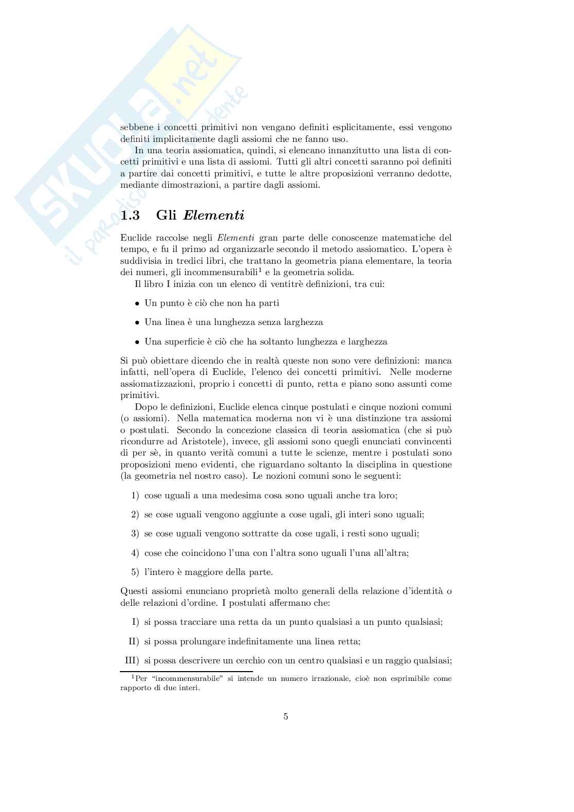 La scoperta delle geometrie non euclidee Pag. 6