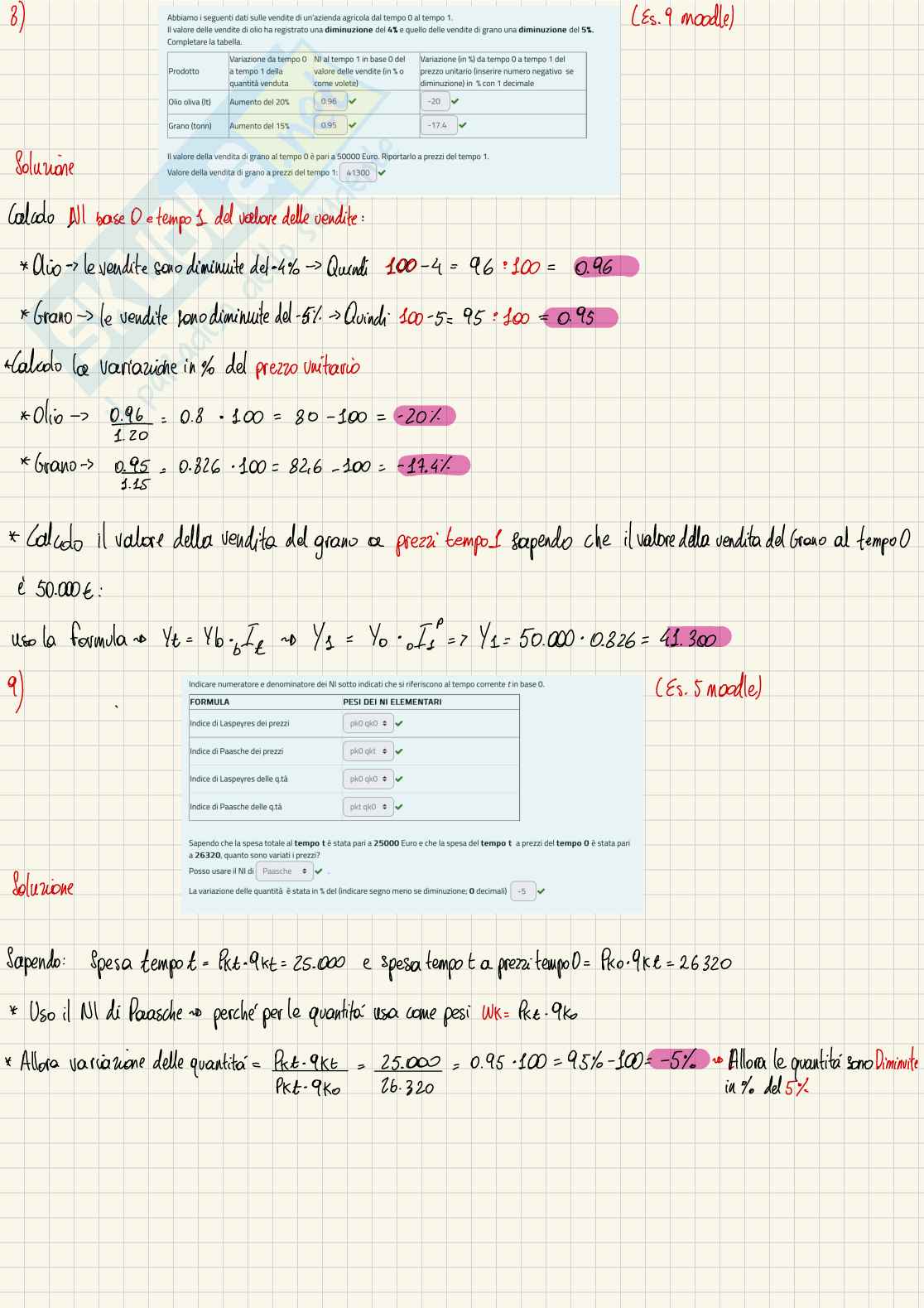 Esercitazioni e Quiz Statistica economica Pag. 6