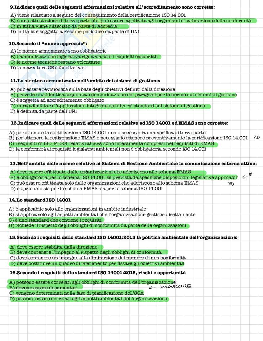 Appunti Sistemi di gestione della qualità ambientale  Pag. 56
