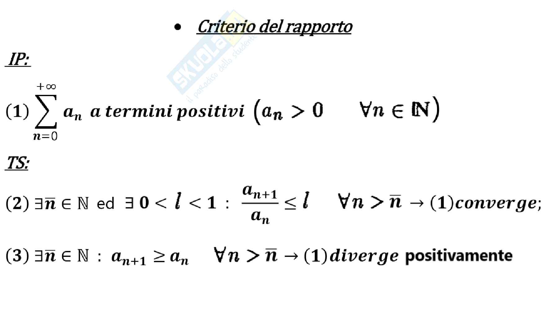 Teoremi sulle serie numeriche Pag. 26