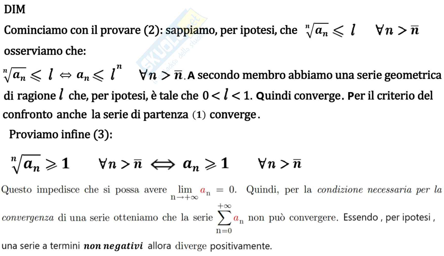 Teoremi sulle serie numeriche Pag. 31
