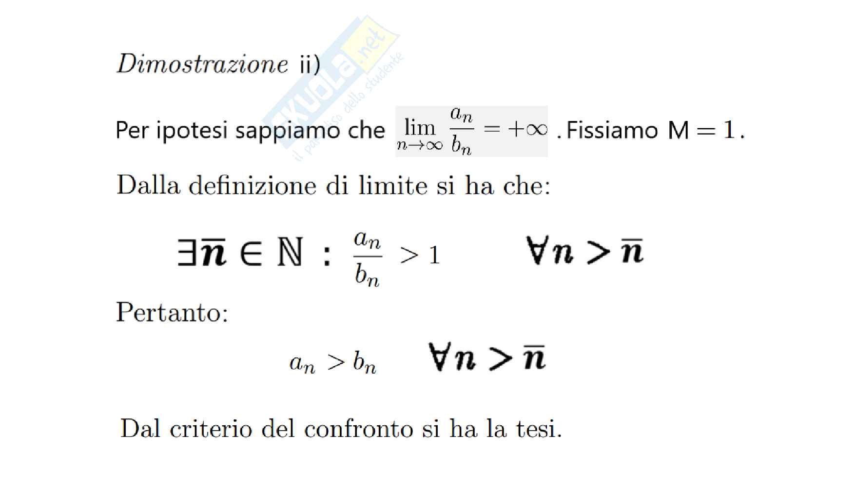 Teoremi sulle serie numeriche Pag. 36
