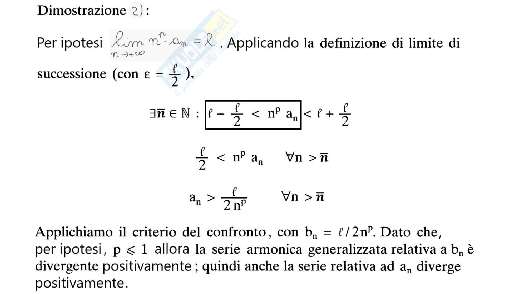 Teoremi sulle serie numeriche Pag. 41