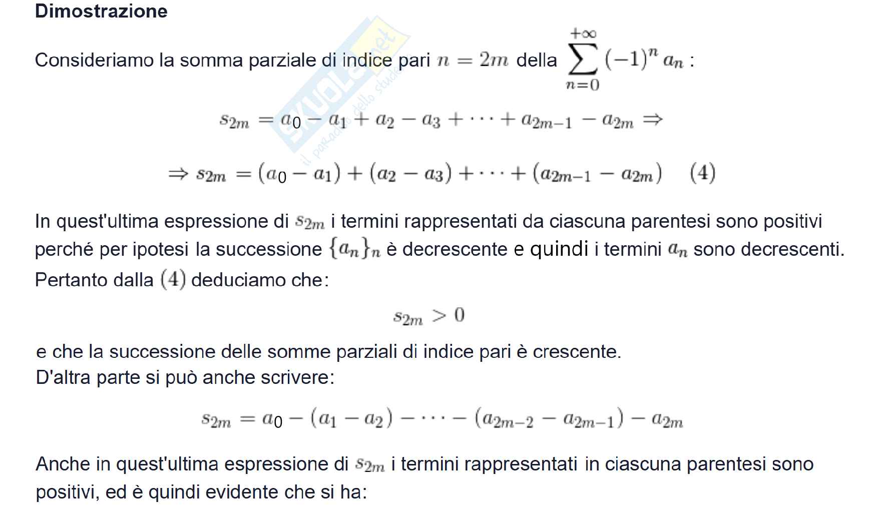 Teoremi sulle serie numeriche Pag. 46