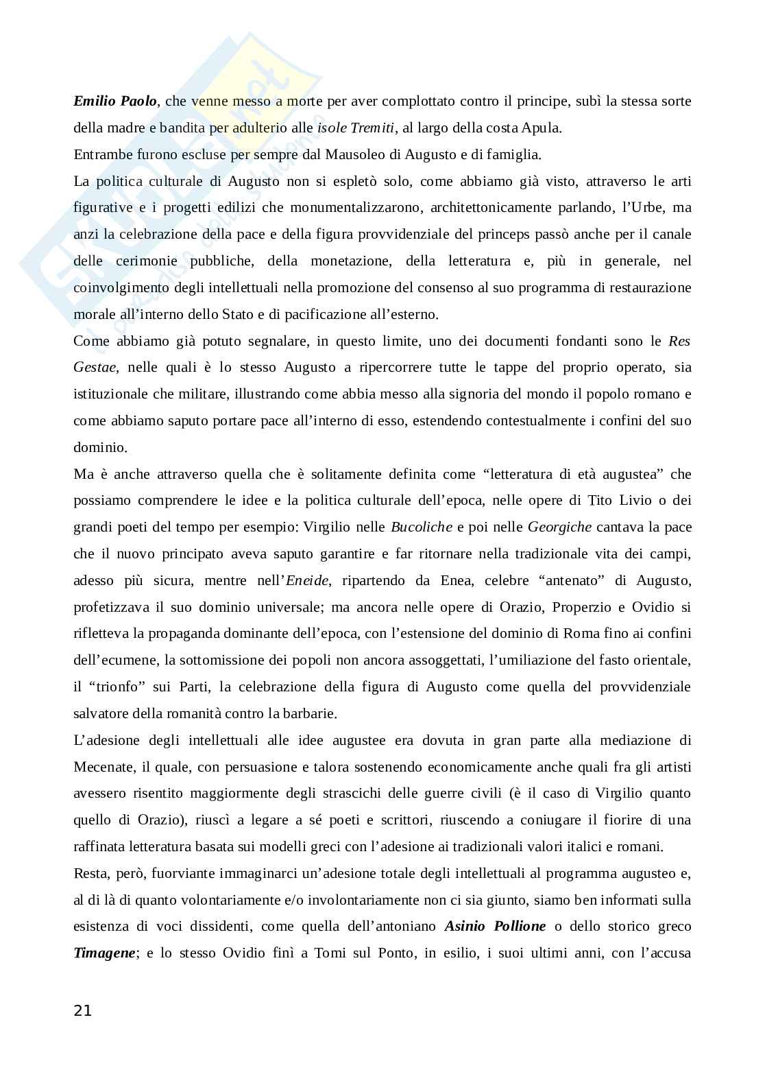 Riassunto esame Storia romana, Prof. Tantillo Ignazio, libro consigliato Storia romana, Gerace, Marcone Pag. 21