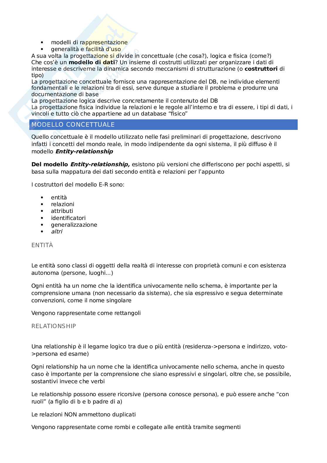 Appunti esame di Base di dati Pag. 6