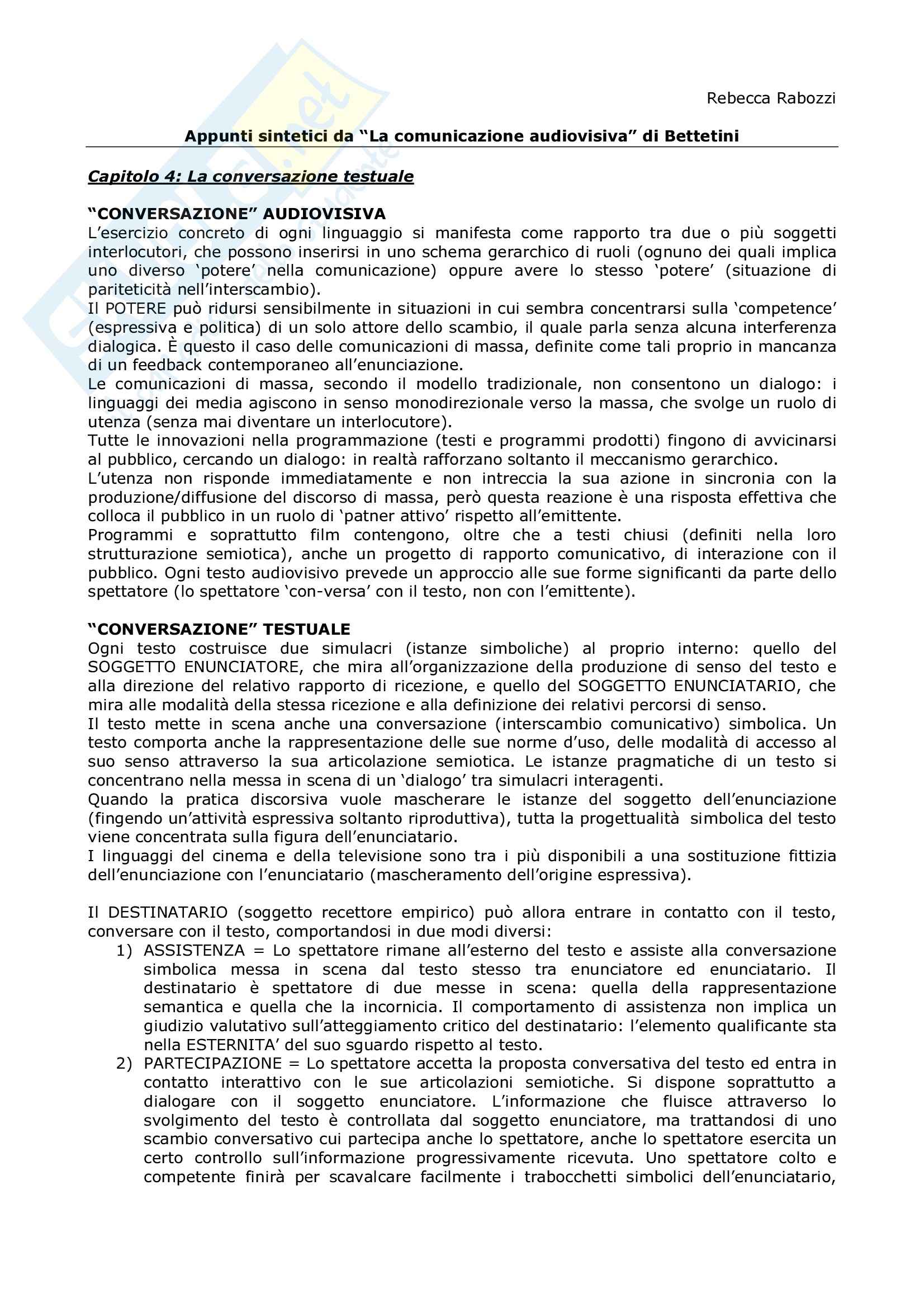 La comunicazione audiovisiva Pag. 1