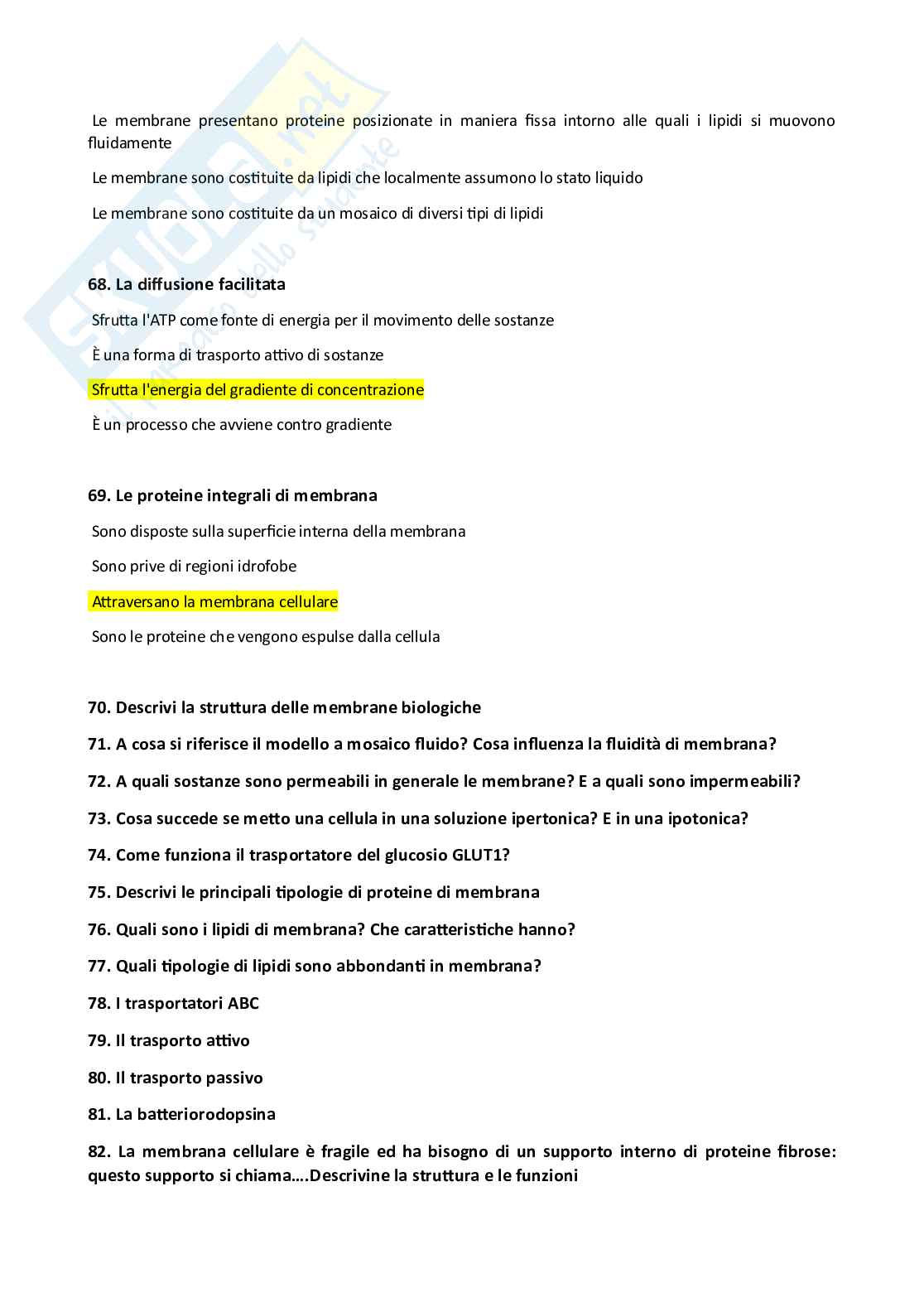 Paniere di Biologia generale Pag. 36