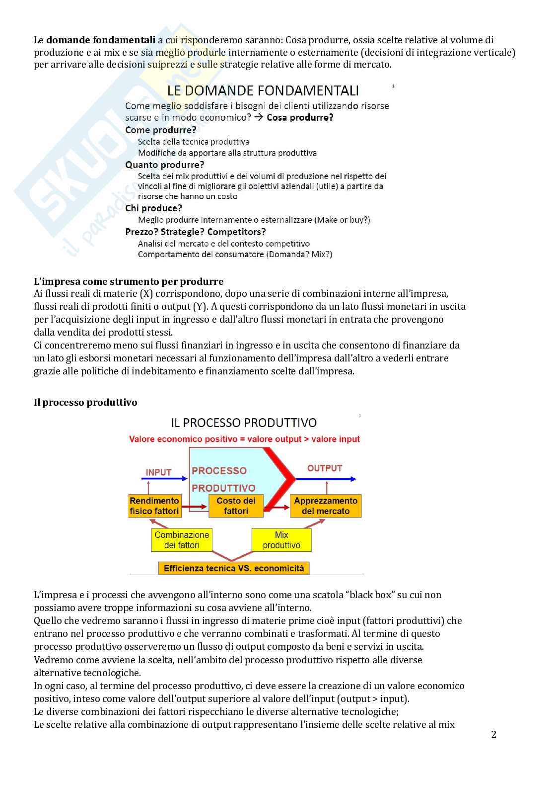 Appunti completi del corso di Economia manageriale e industriale (parte di manageriale) Pag. 2
