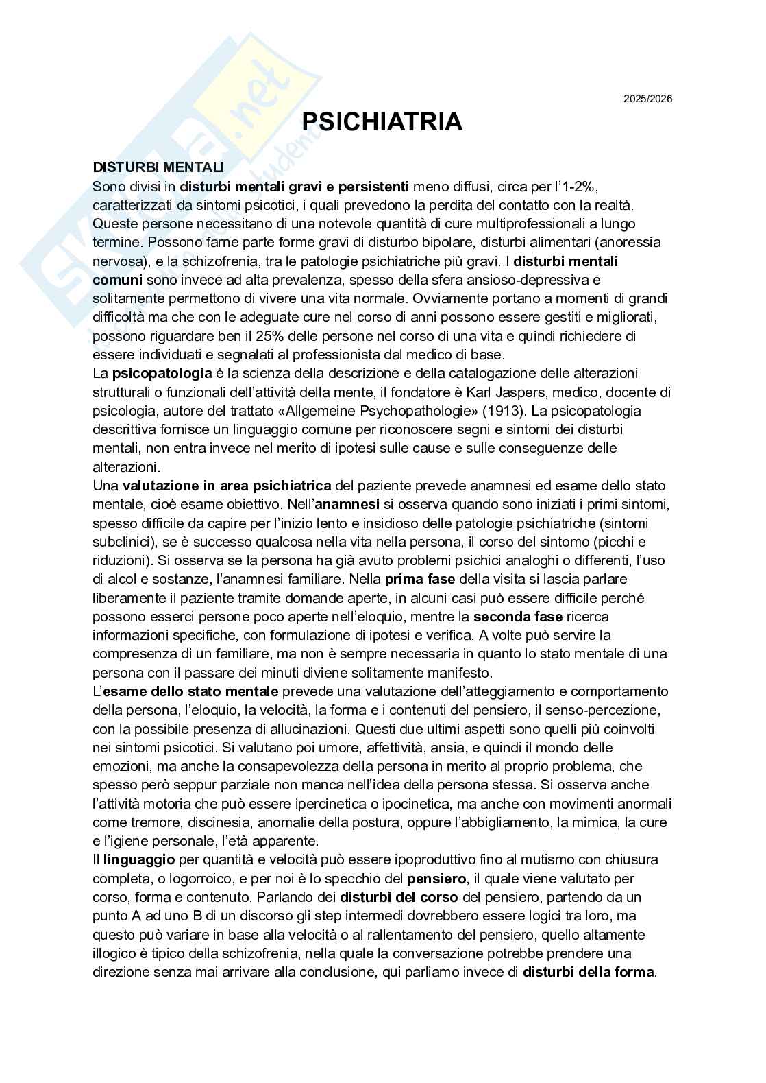 Psichiatria - Infermieristica Pag. 1