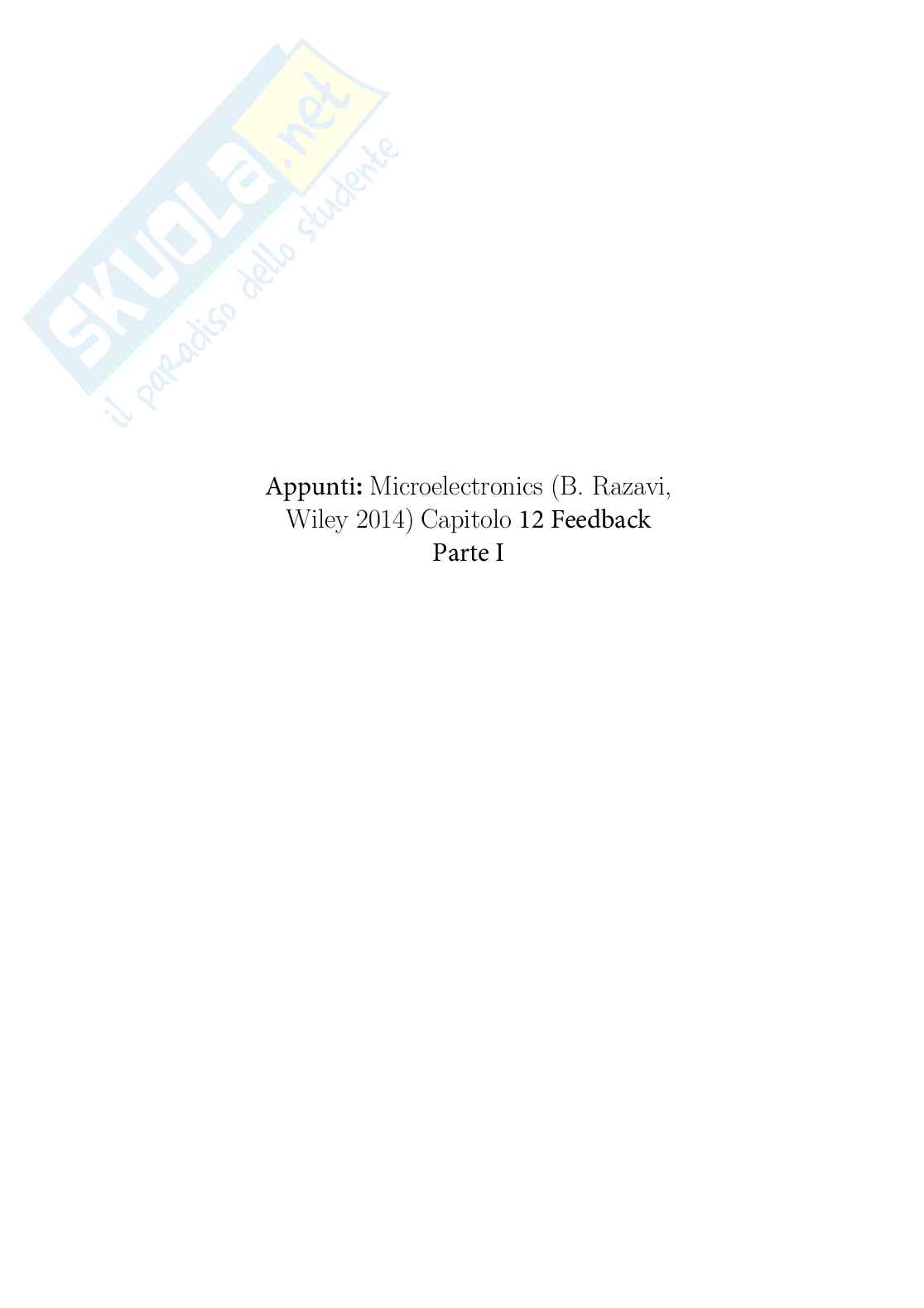 Appunti Elettronica analogica sui Feedback - Parte I Pag. 1