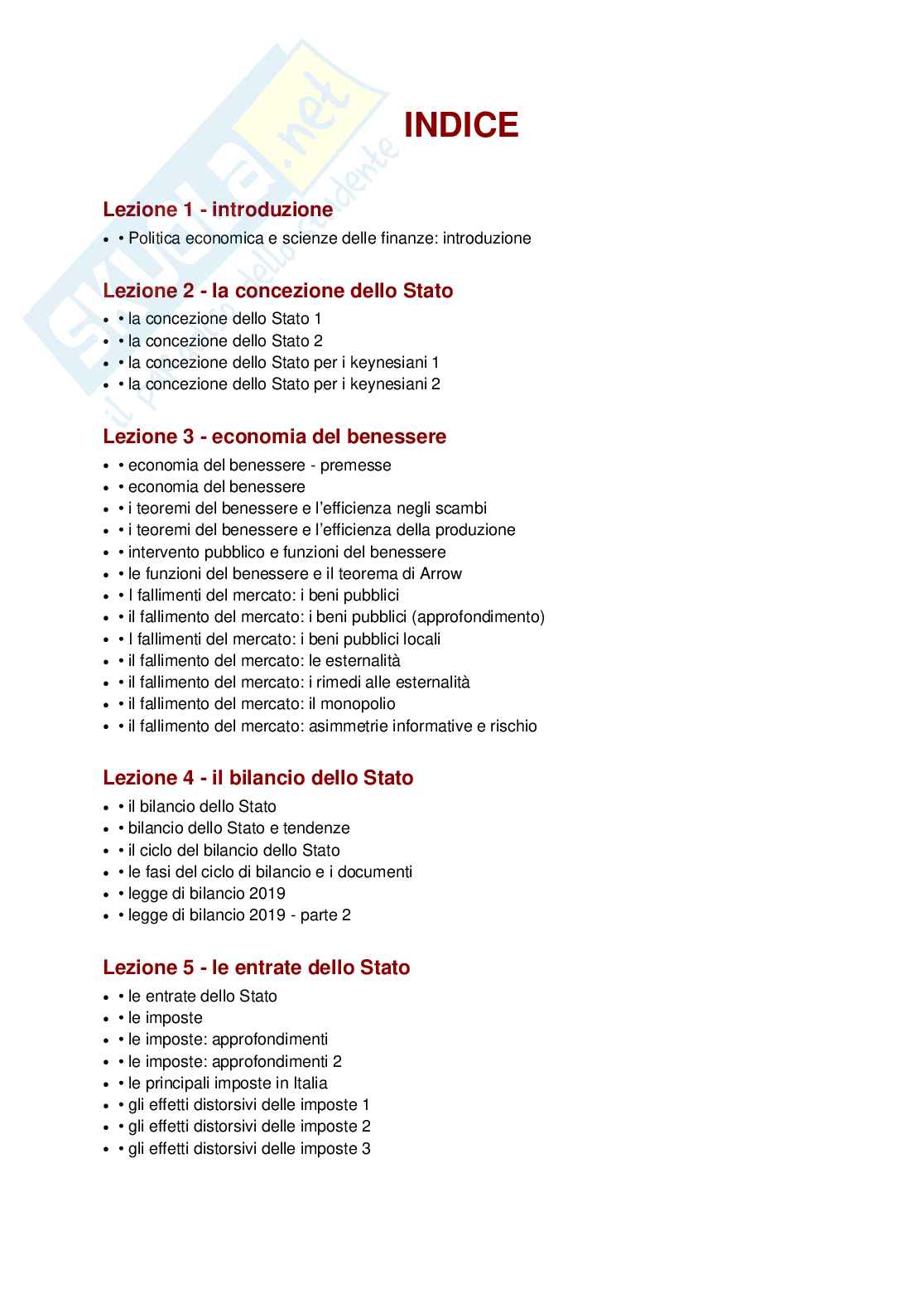 Paniere completo + simulazioni d’Esame Politica economica e scienza delle finanze  Pag. 2