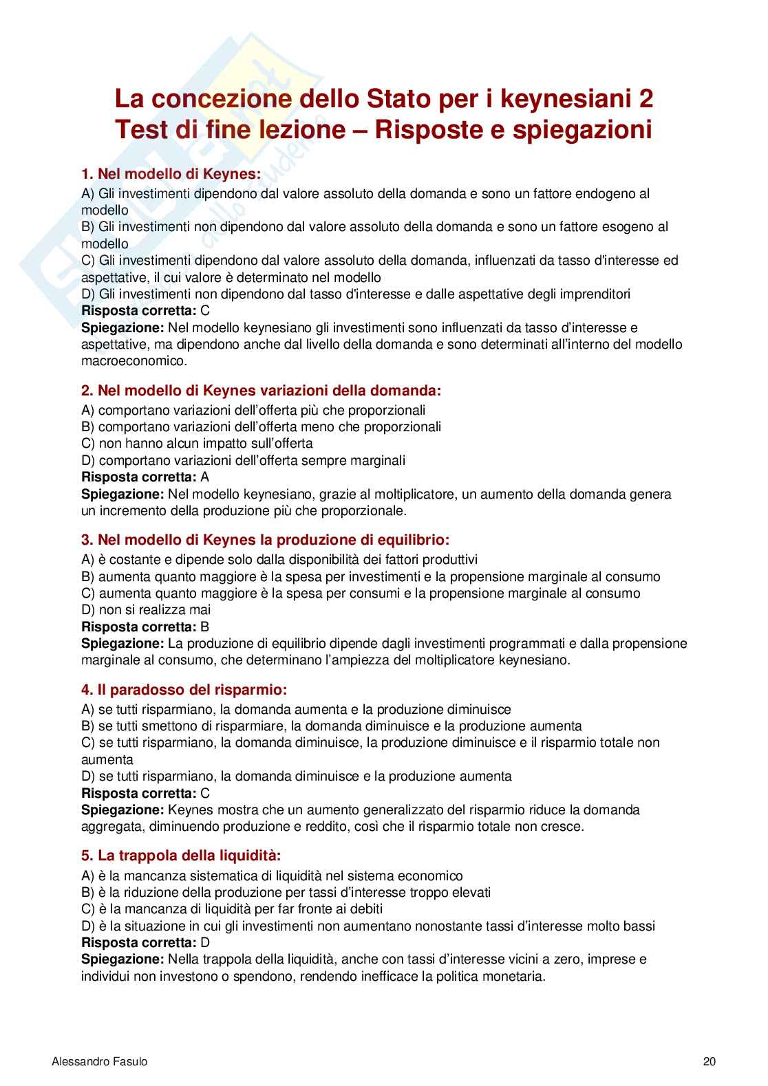 Paniere completo + simulazioni d’Esame Politica economica e scienza delle finanze  Pag. 26