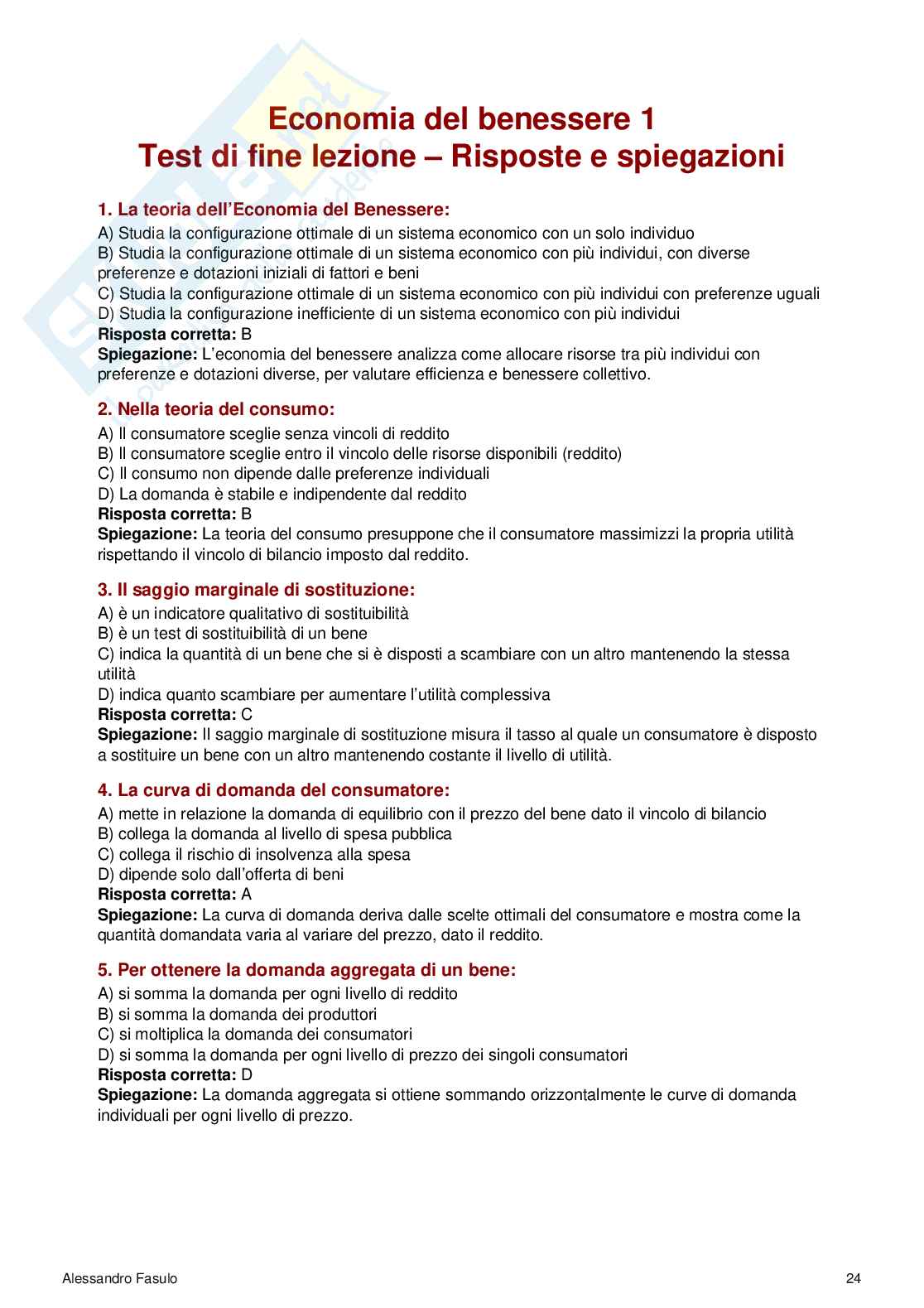 Paniere completo + simulazioni d’Esame Politica economica e scienza delle finanze  Pag. 31