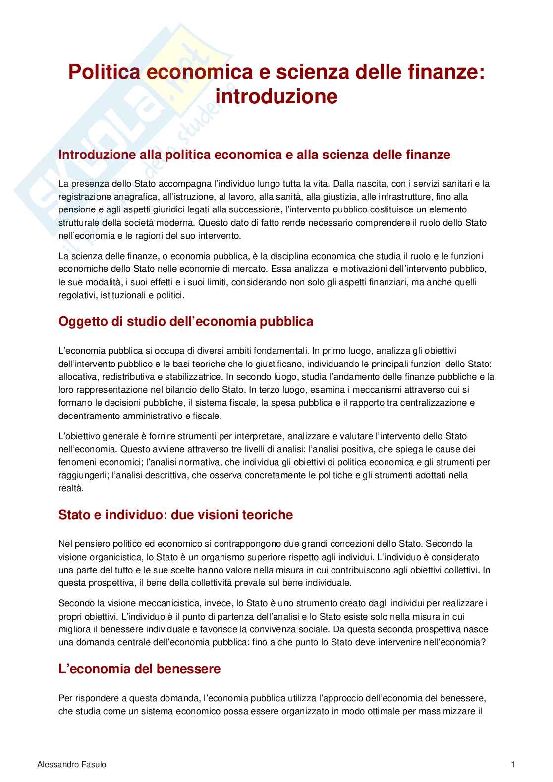 Paniere completo + simulazioni d’Esame Politica economica e scienza delle finanze  Pag. 6