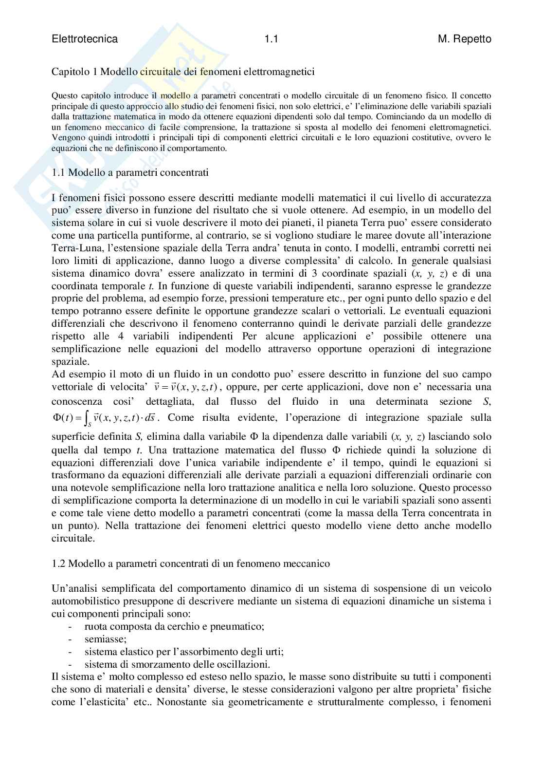 Appunti del corso di Elettrotecnica Pag. 1