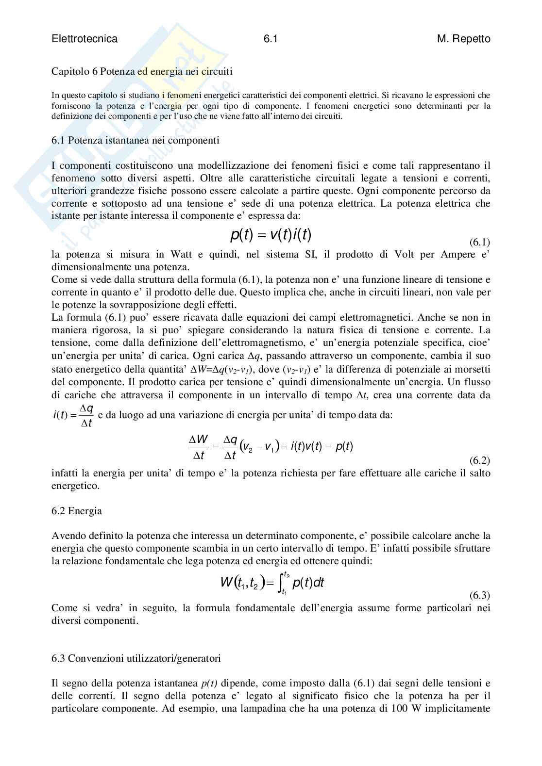Appunti del corso di Elettrotecnica Pag. 41