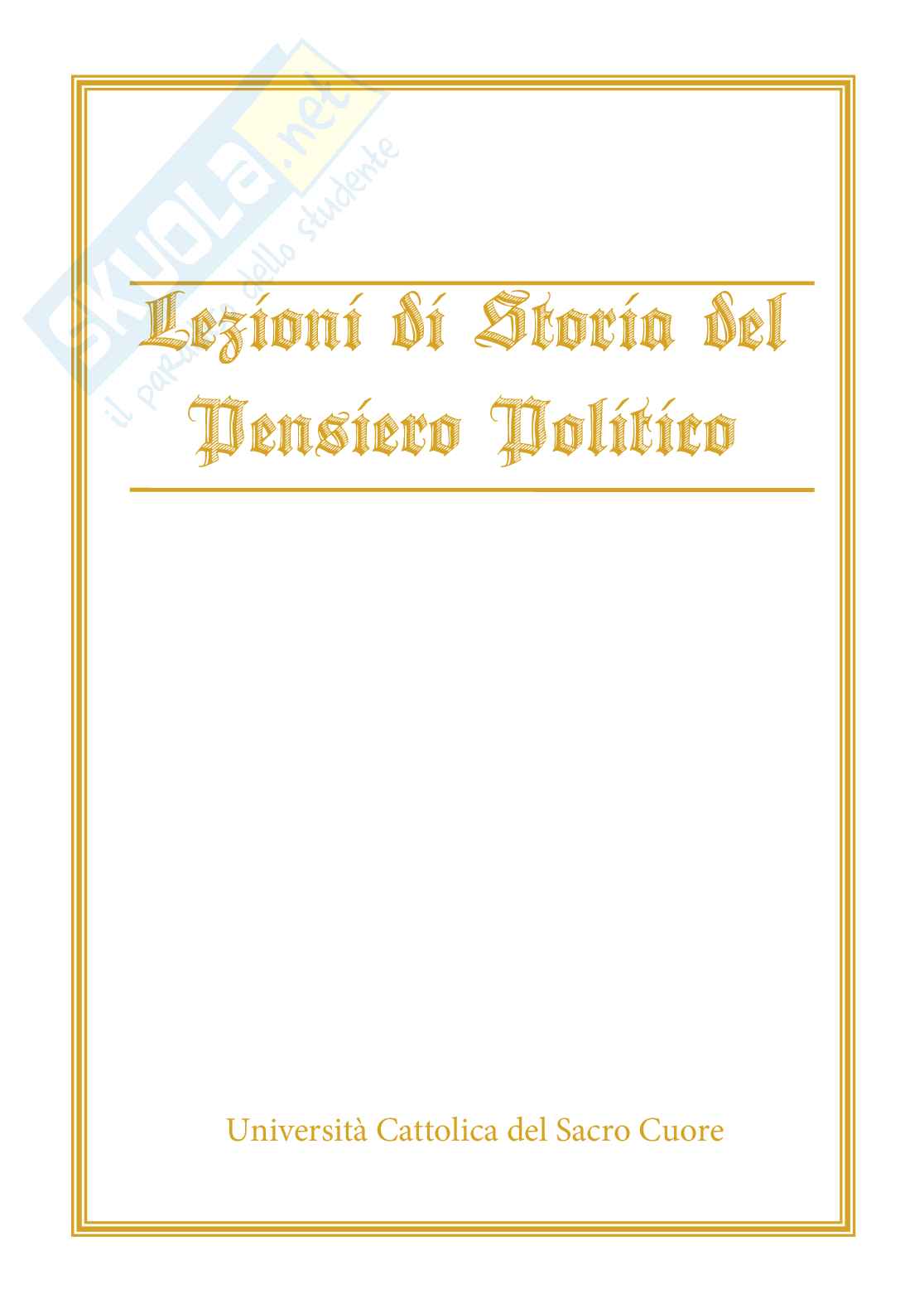 Appunti del corso di Storia del pensiero politico Pag. 1