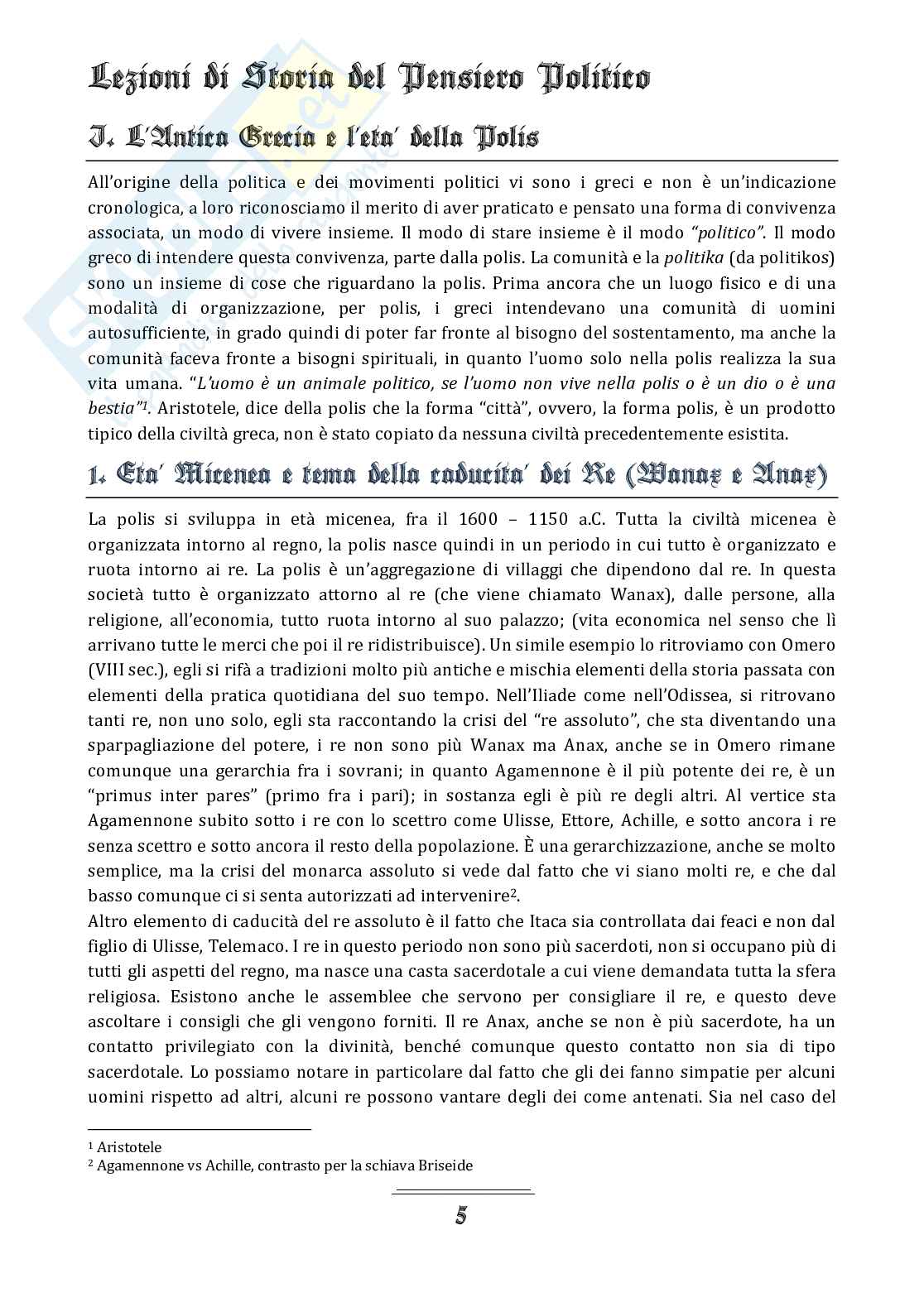 Appunti del corso di Storia del pensiero politico Pag. 6