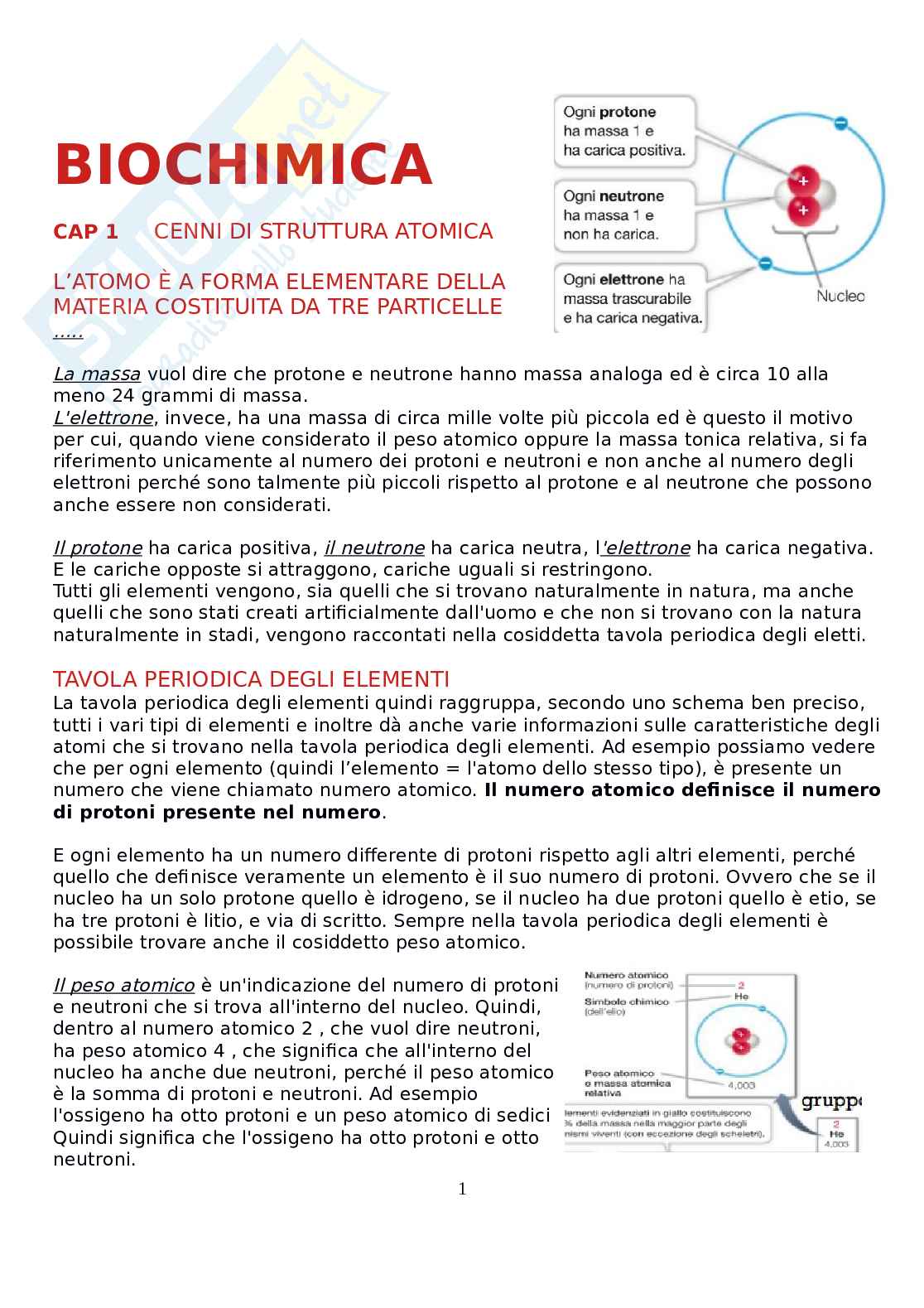 Biochimica - Parte 1  Pag. 1