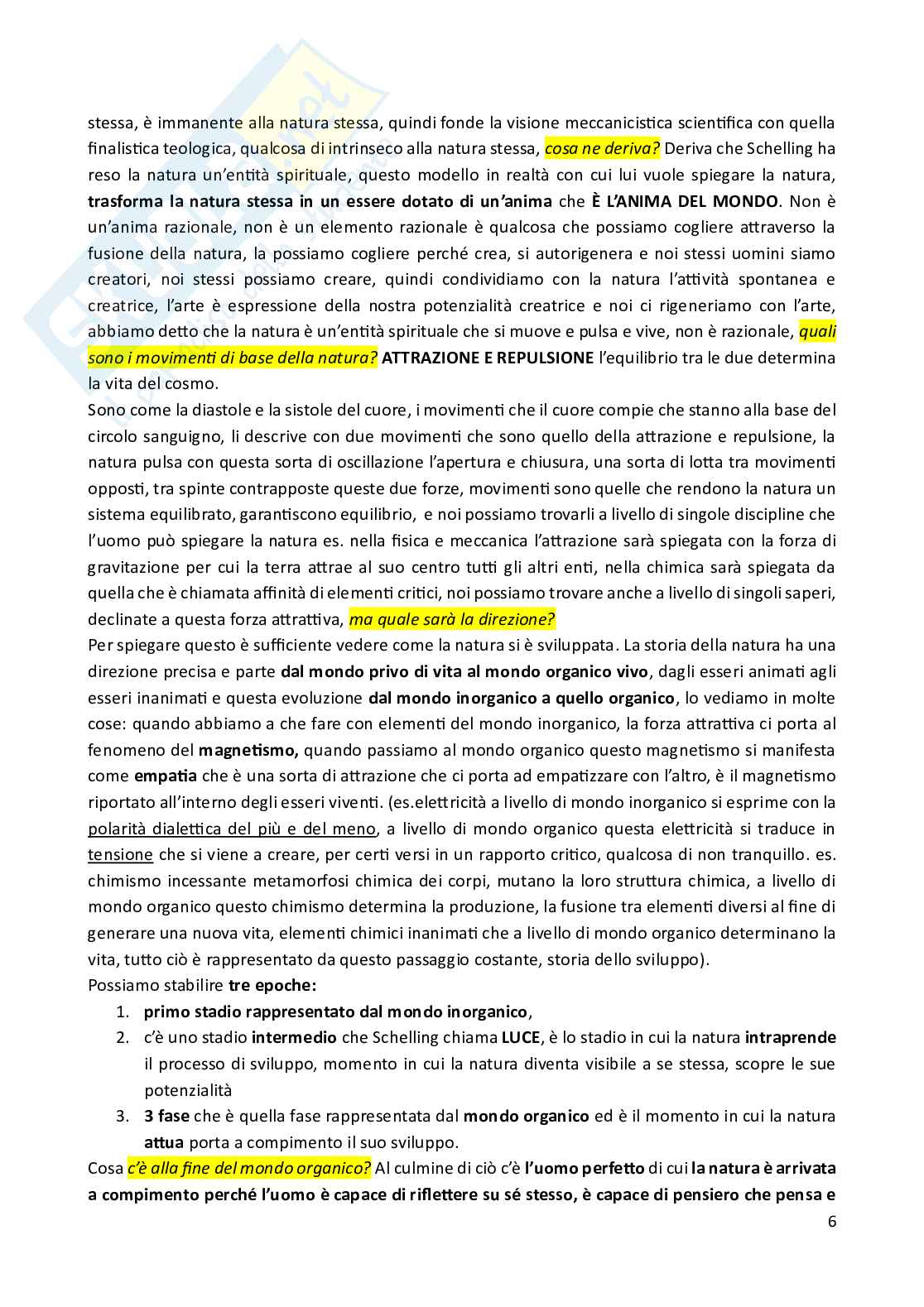 Fichte e Schelling - Iniziatori idealismo tedesco Pag. 6