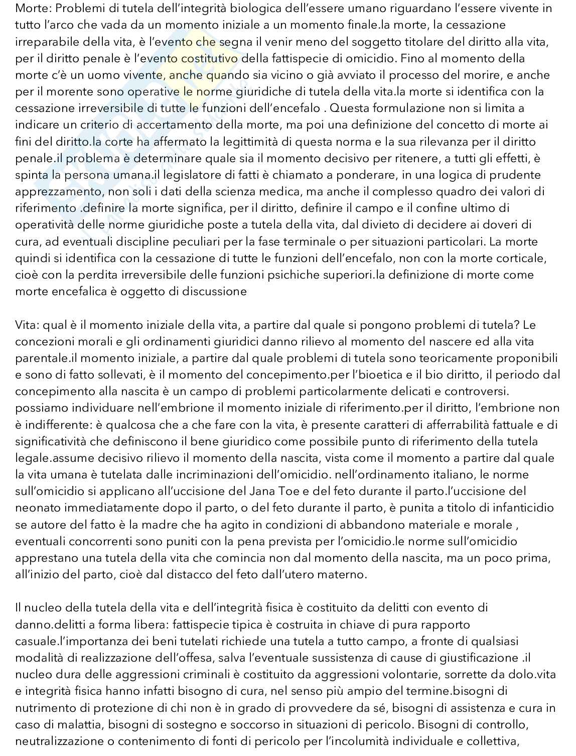 Riassunto esame Diritto Penale, Prof. Pecorella Claudia, libro consigliato Diritto penale parte speciale , Edizione Giappichelli  Pag. 2