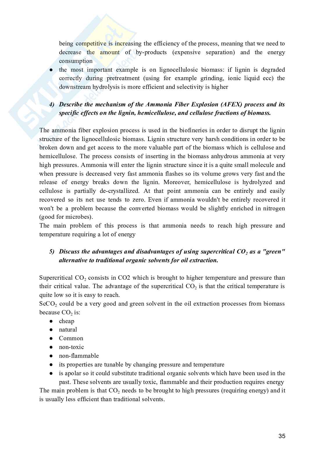 Industrial processes for biobased and speciality chemicals - Domande per l'esame Pag. 36