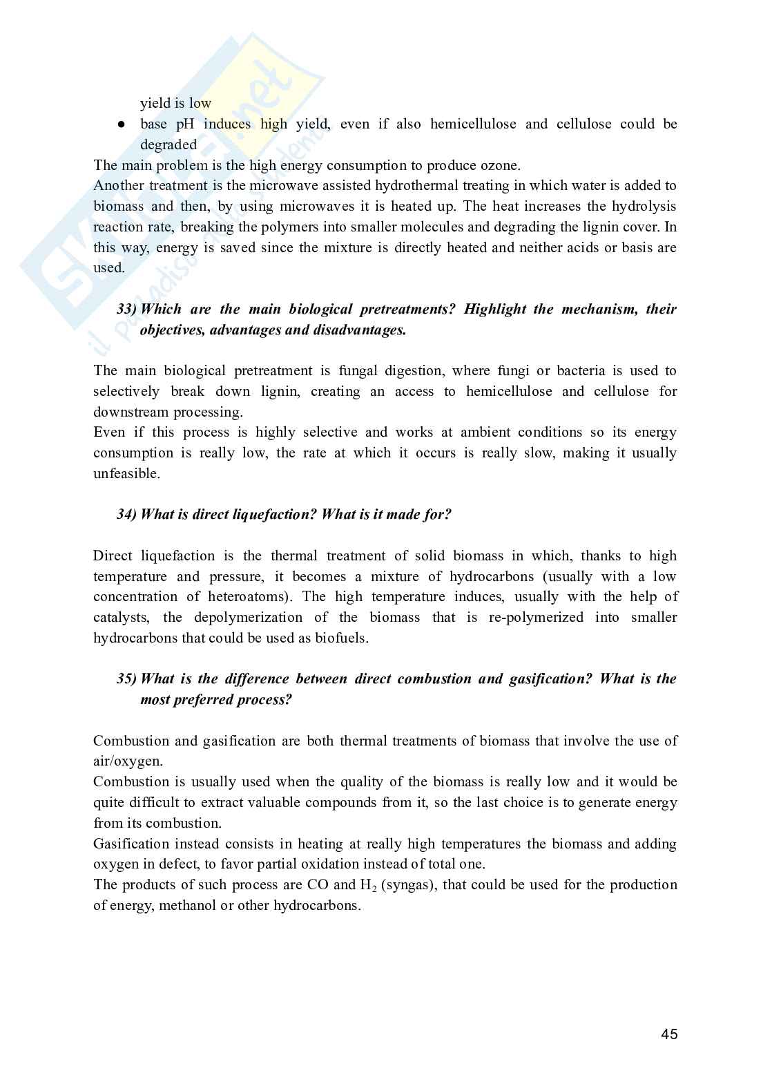 Industrial processes for biobased and speciality chemicals - Domande per l'esame Pag. 46