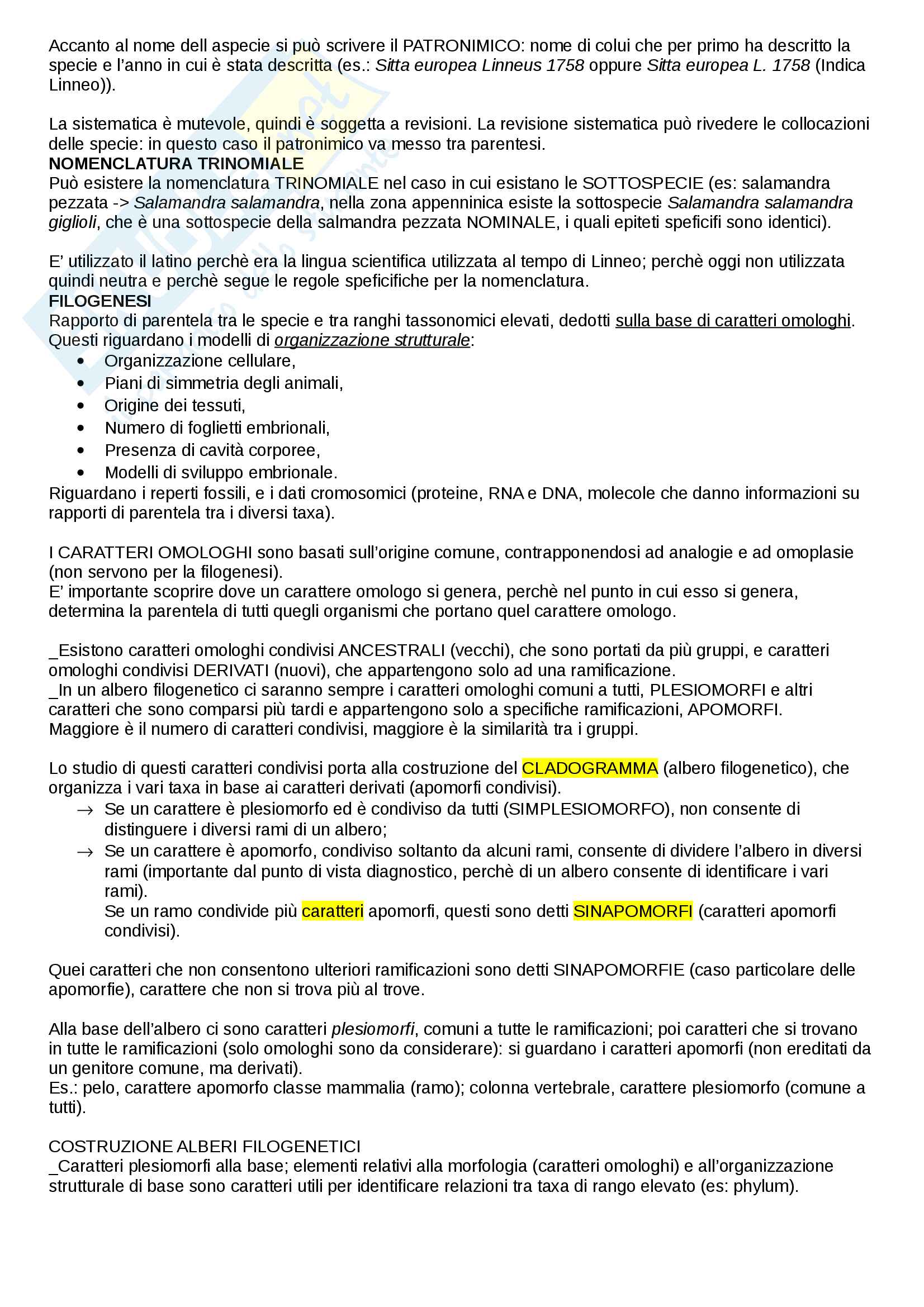 Appunti di Zoologia (Biologia Animale) Pag. 11