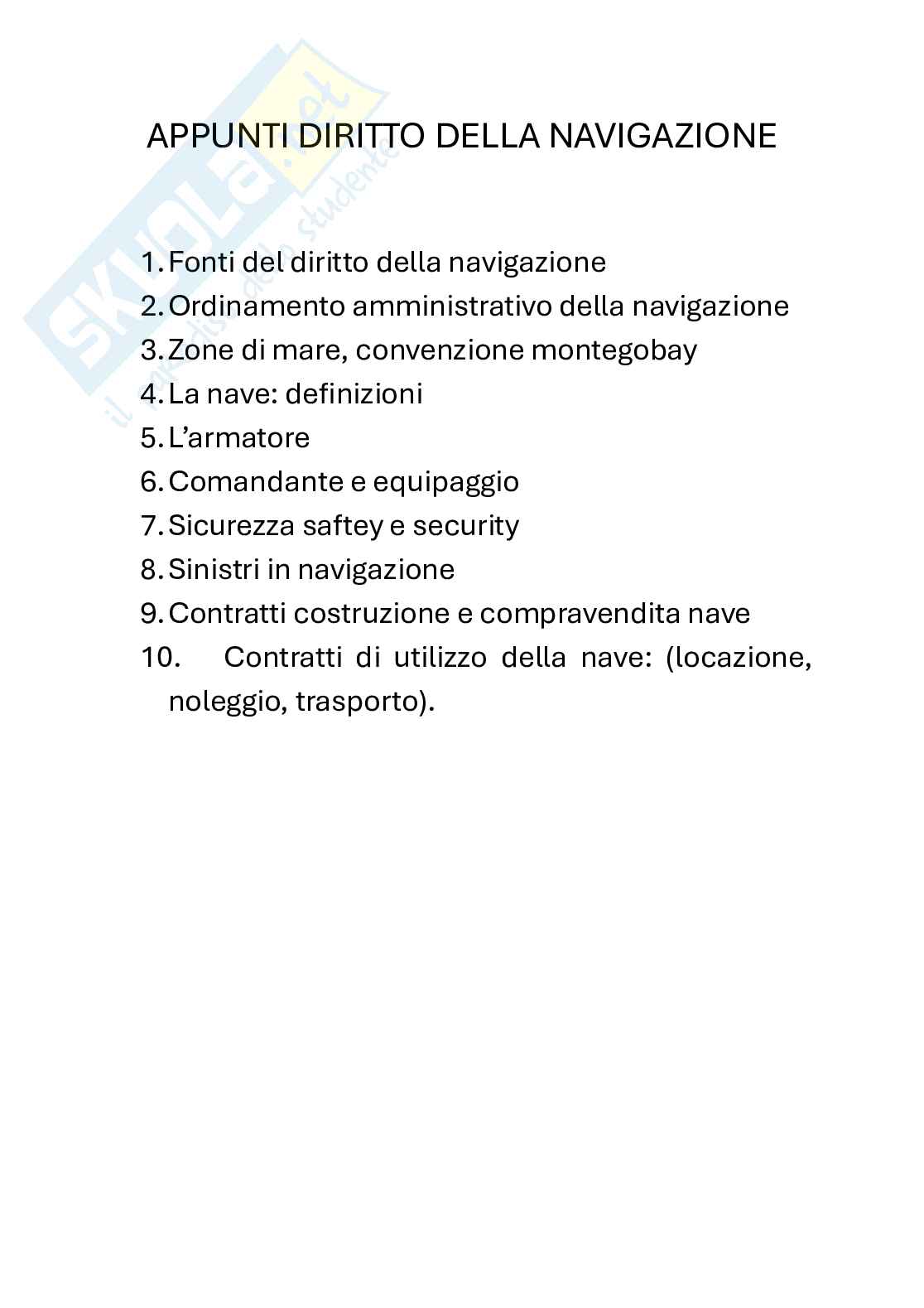 Appunti esame Diritto della navigazione Pag. 1
