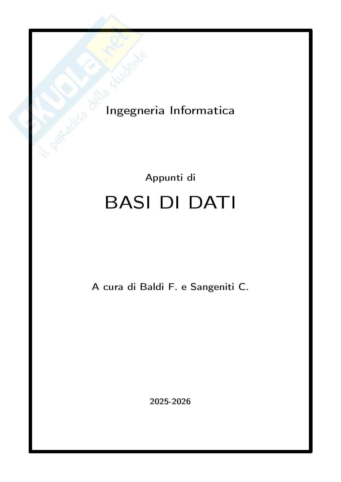 Appunti di Basi di dati Pag. 1