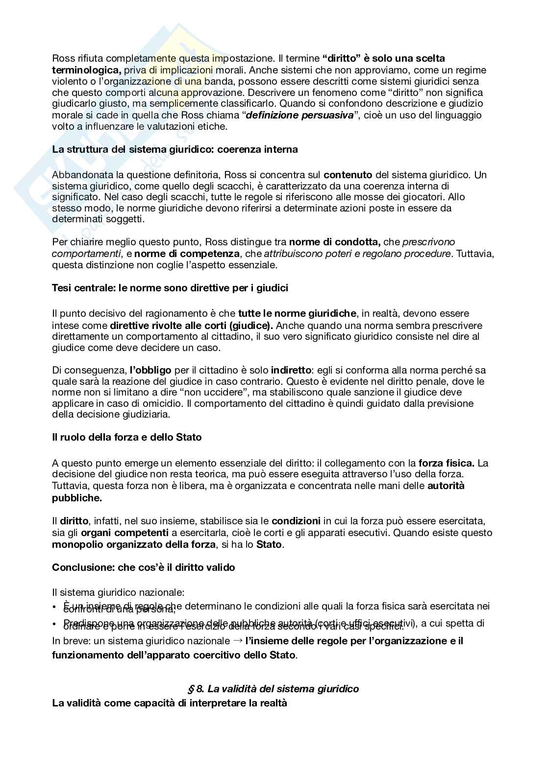 Riassunto esame Filosofia del Diritto, Prof. Re Lucia, libro consigliato Diritto e giustizia, Ross Pag. 11