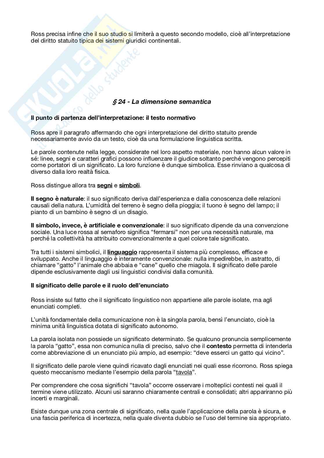 Riassunto esame Filosofia del Diritto, Prof. Re Lucia, libro consigliato Diritto e giustizia, Ross Pag. 46