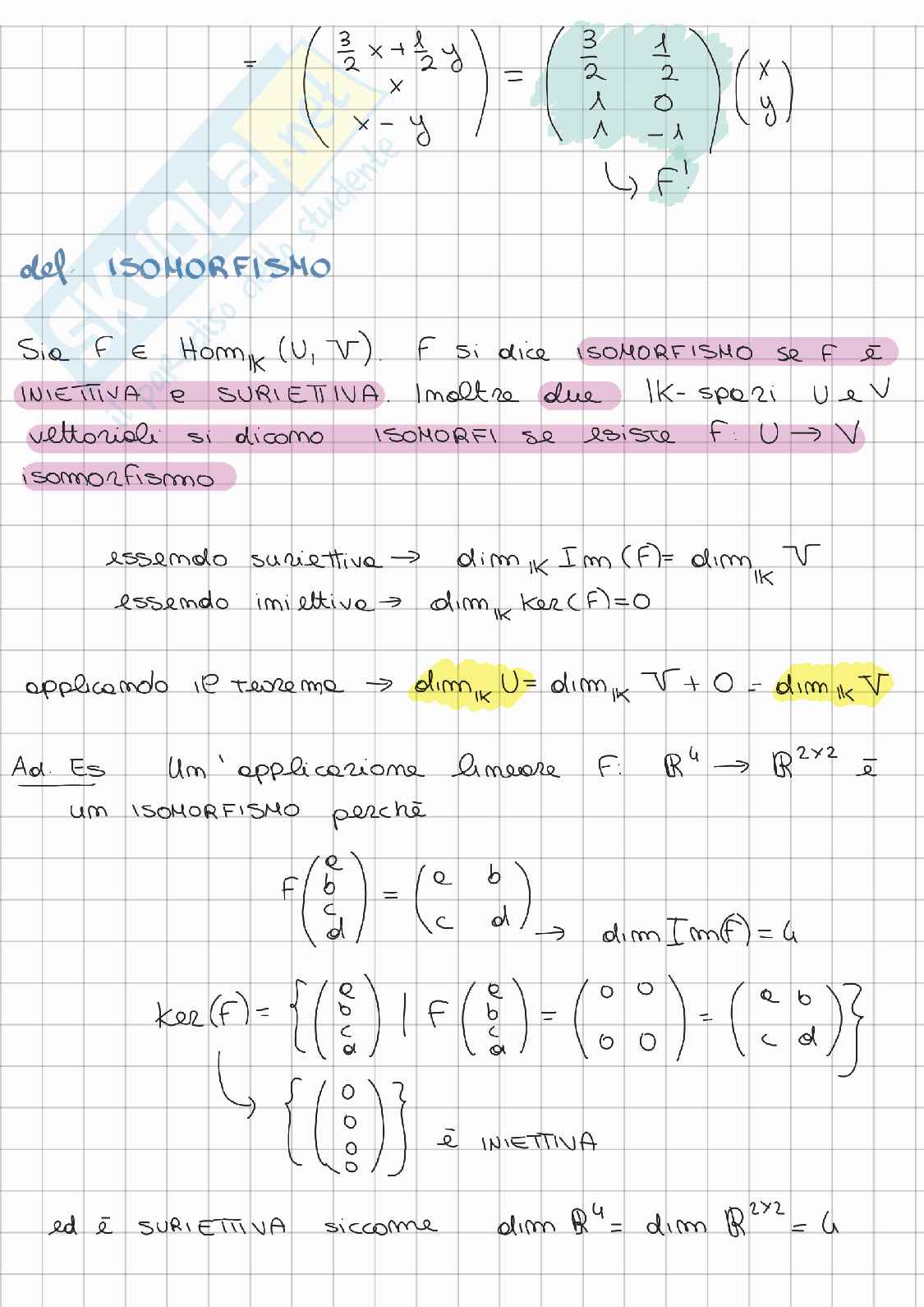 Riassunto esame Algebra lineare e geometria, Prof. Gatto Letterio, libro consigliato Lezioni di Algebra lineare e geometria, Gatto Pag. 11