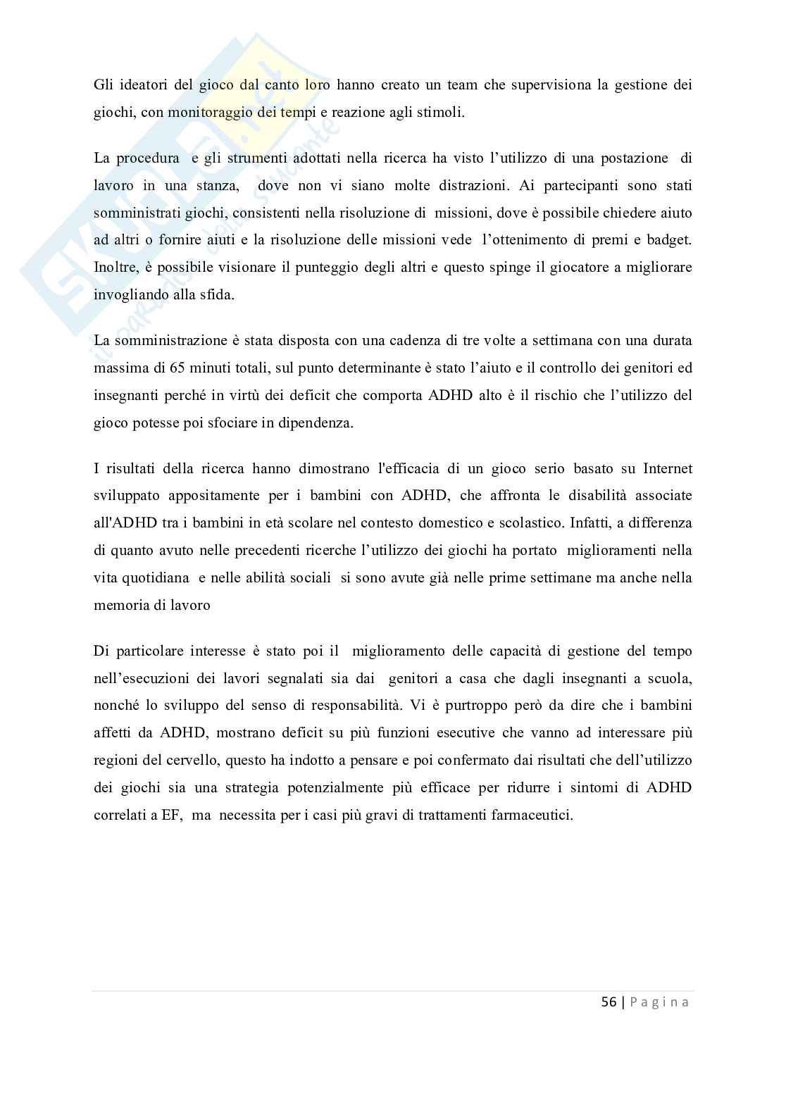 Tesi - Disturbi del deficit dell'attenzione e dell'iperattività ADHD Pag. 56