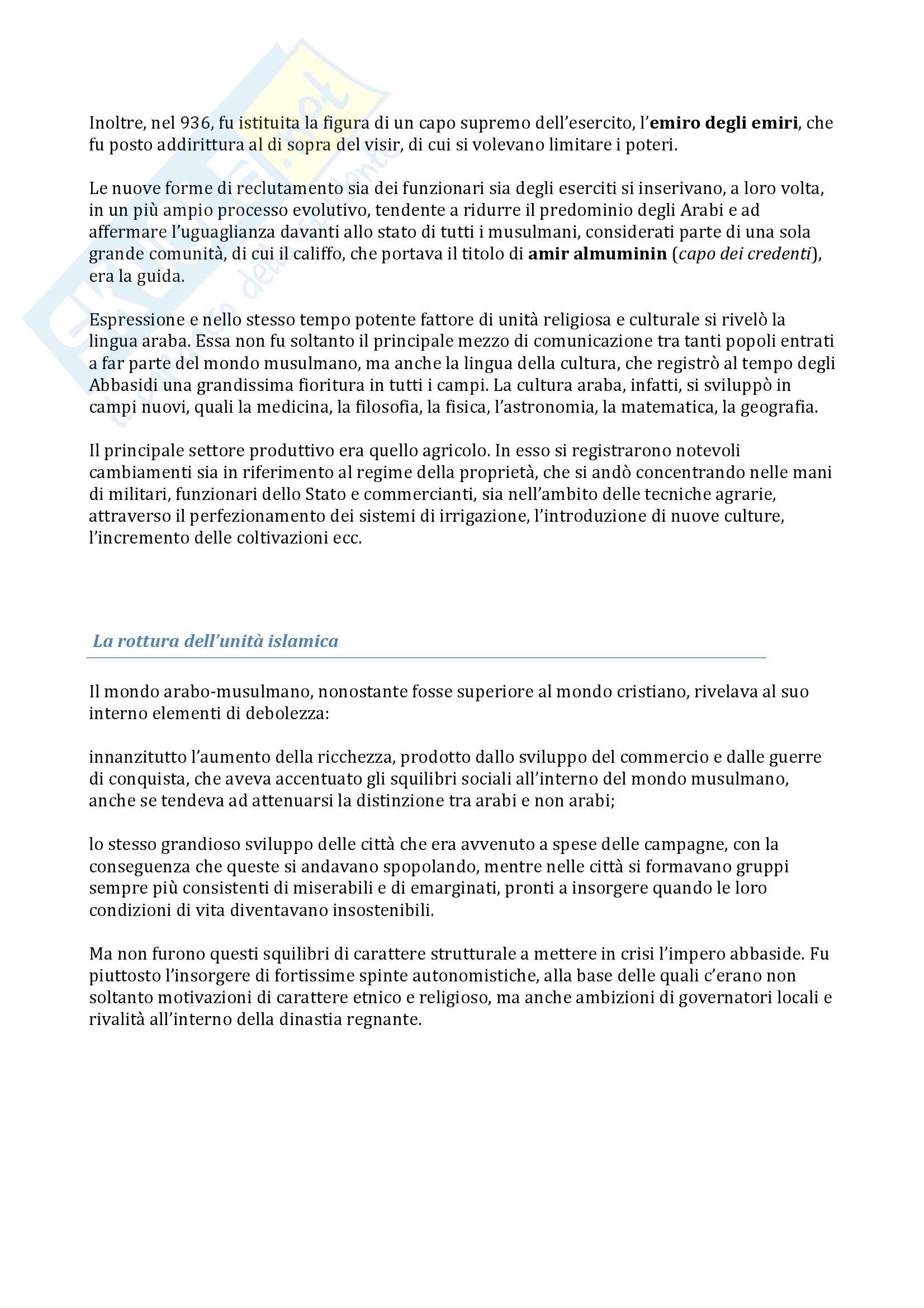 Riassunto esame Storia medievale, prof. Urso, libro consigliato Medioevo, I caratteri originali di un'età di transizione, Vitolo Pag. 26