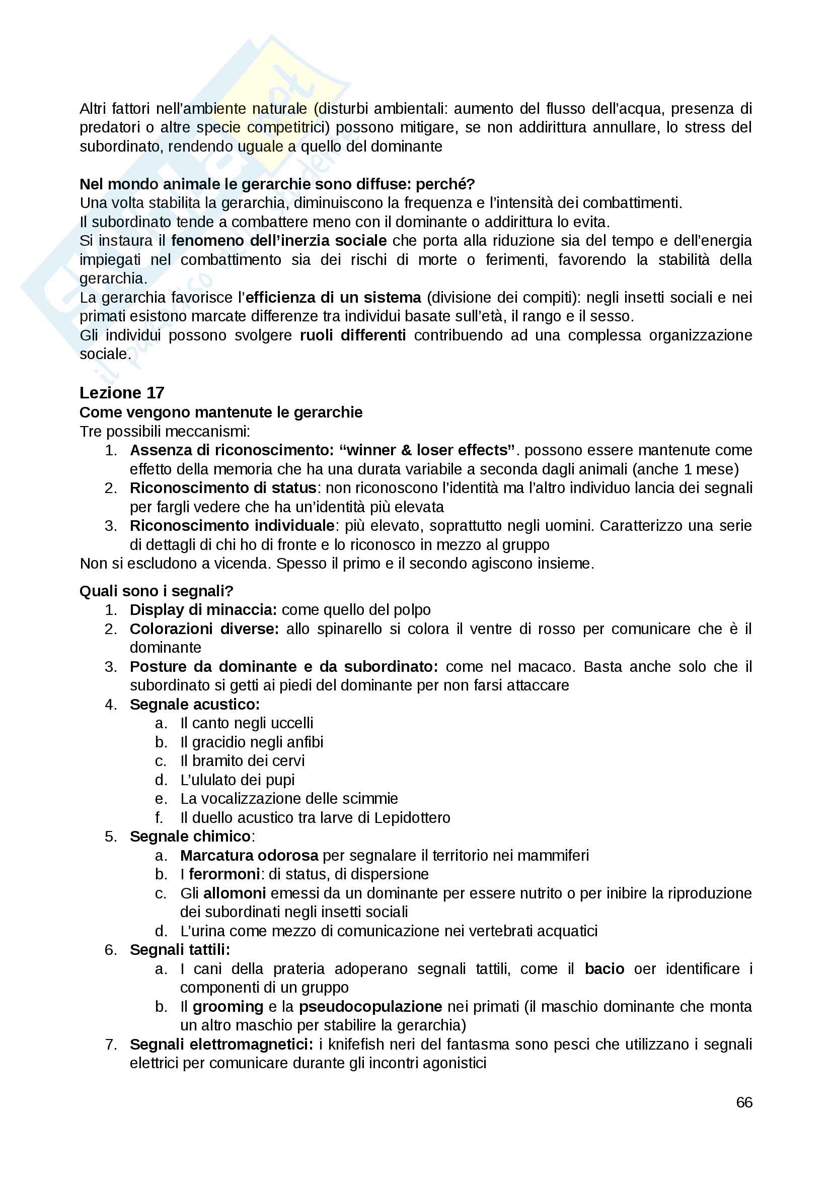 Biologia ed Etologia lezioni Pag. 66