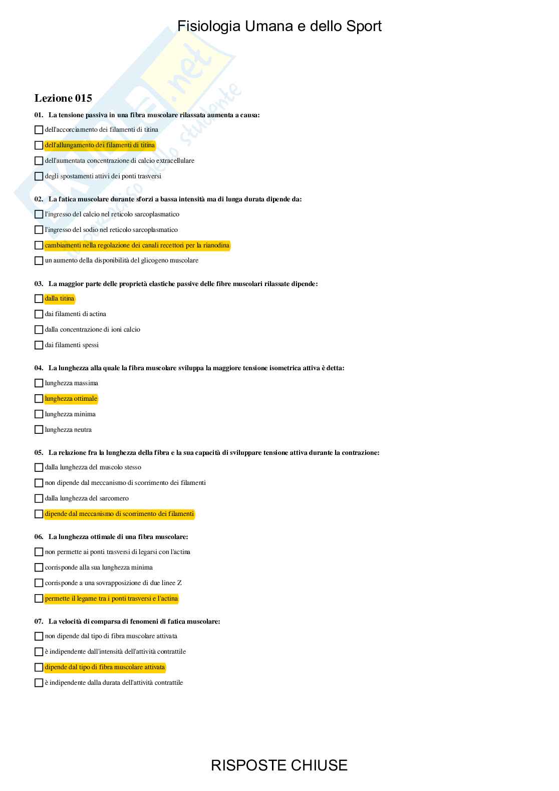Fisiologia umana e dello sport - Paniere compilato Pag. 31