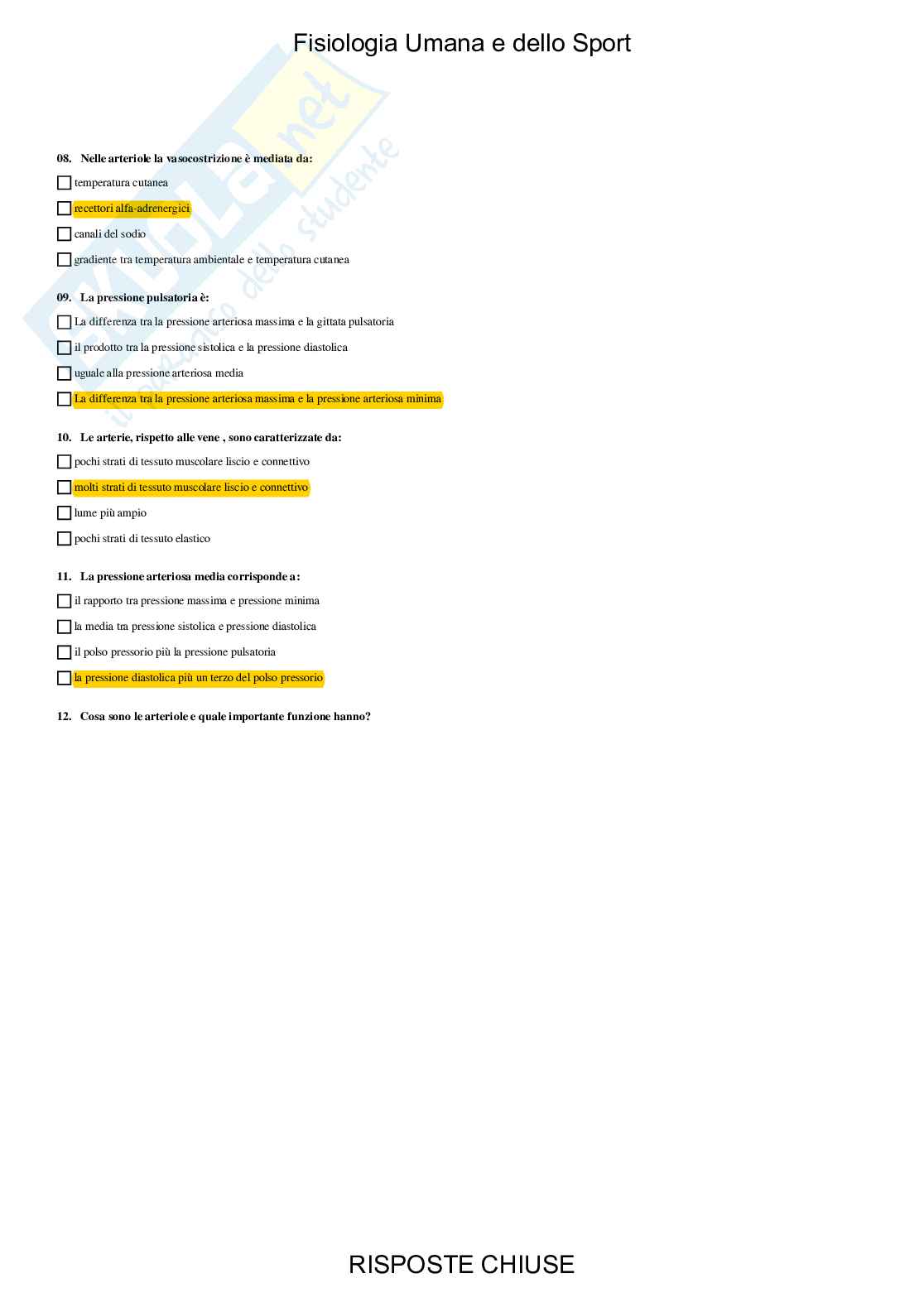 Fisiologia umana e dello sport - Paniere compilato Pag. 66