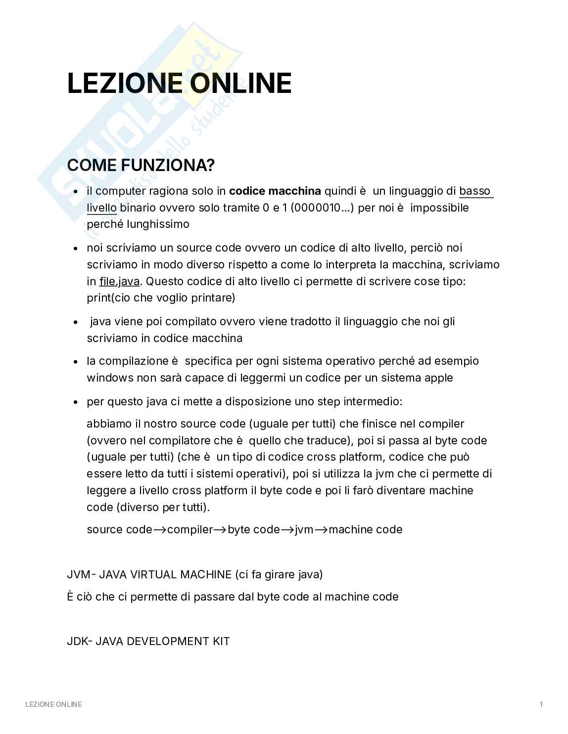 Programmazione java Pag. 1