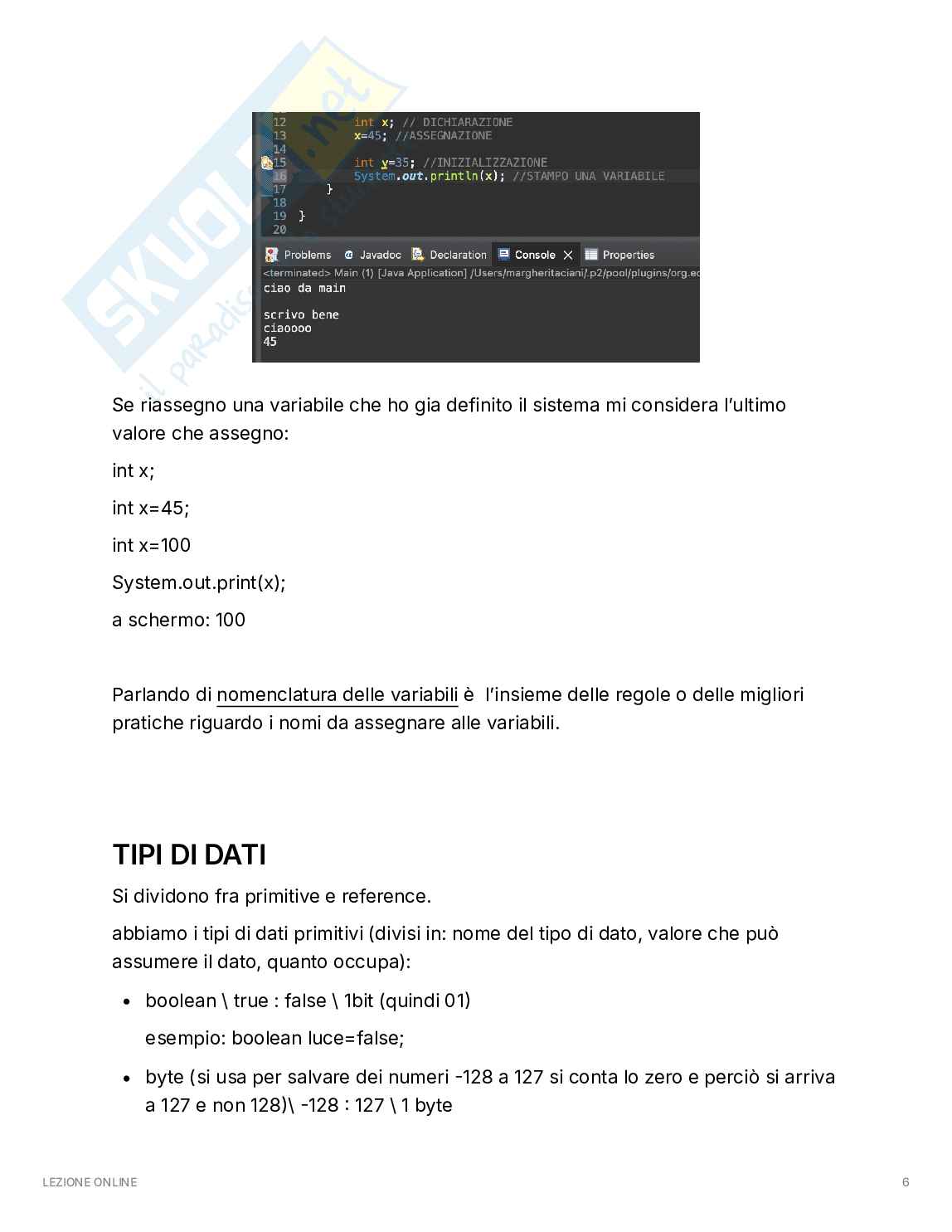 Programmazione java Pag. 6