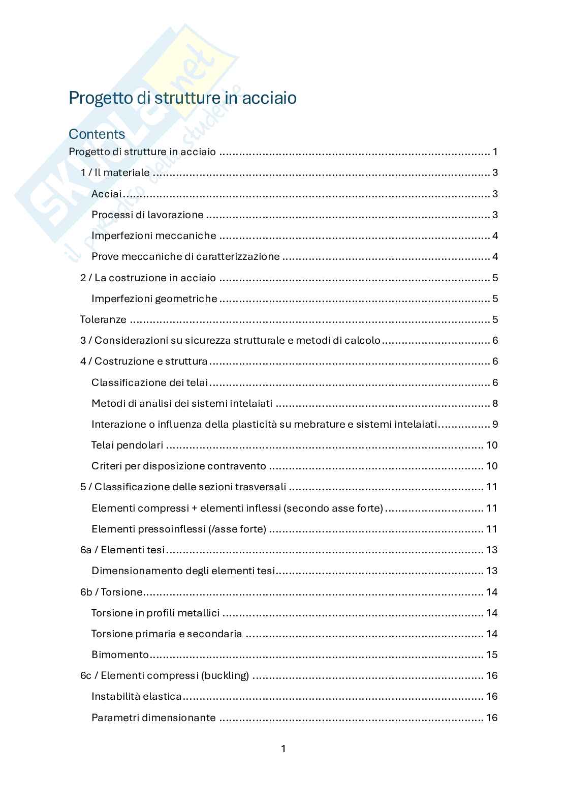 Progettazione di strutture in acciaio - Domande prima parte Pag. 1