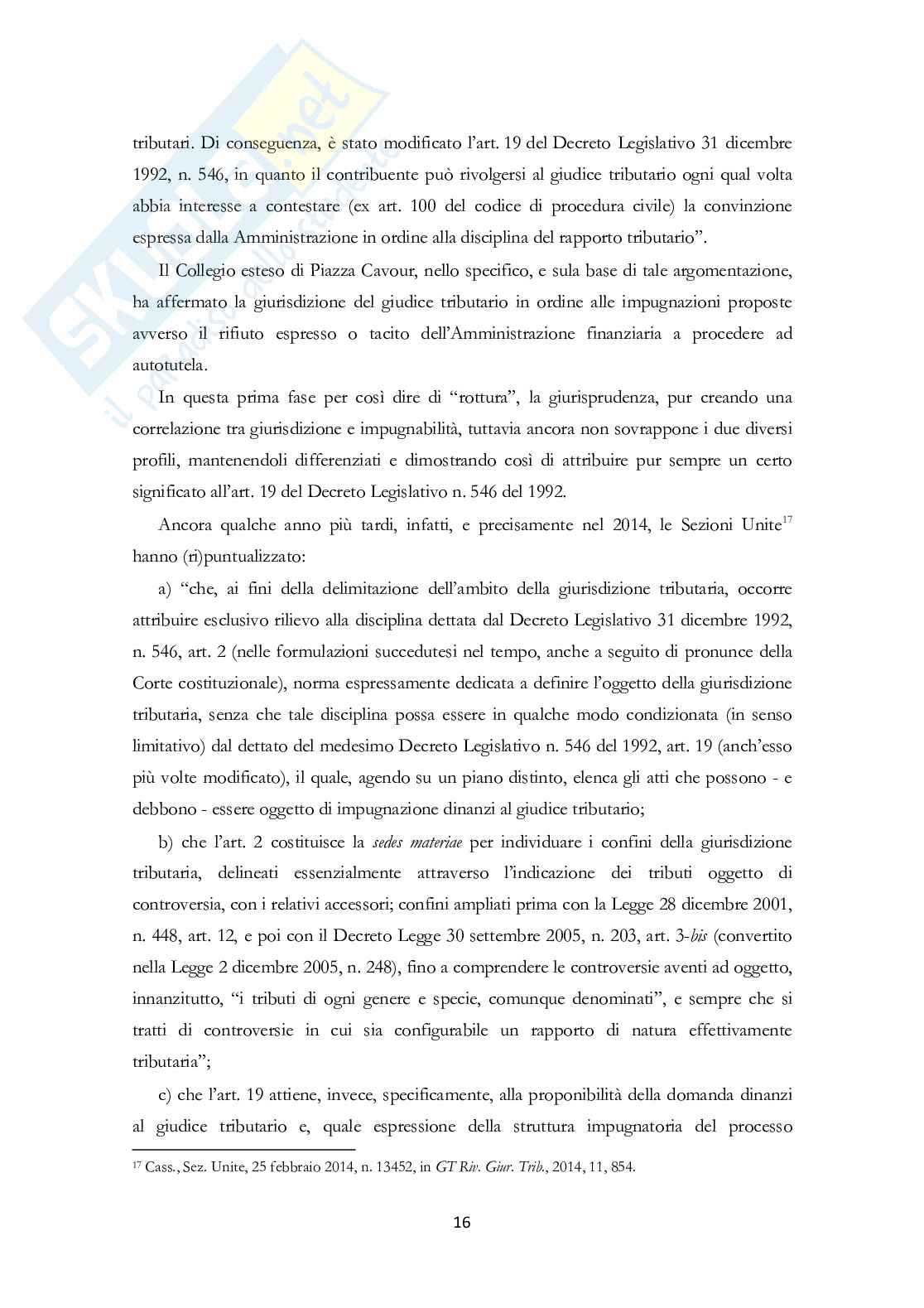 Regolamentazione delle spese processuali in ambito tributario Pag. 16