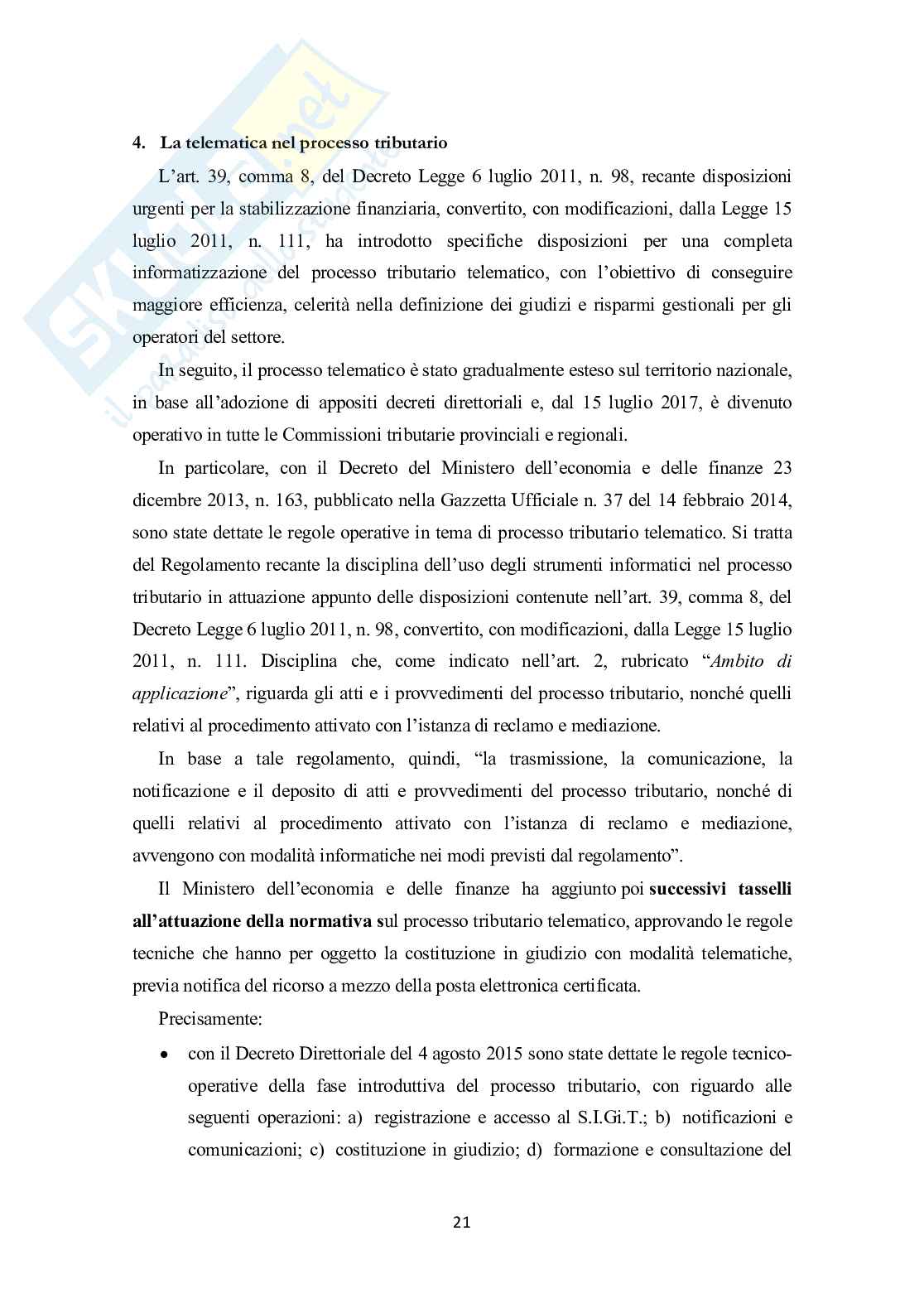 Regolamentazione delle spese processuali in ambito tributario Pag. 21