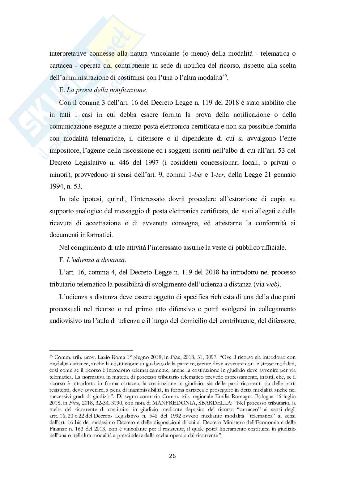 Regolamentazione delle spese processuali in ambito tributario Pag. 26