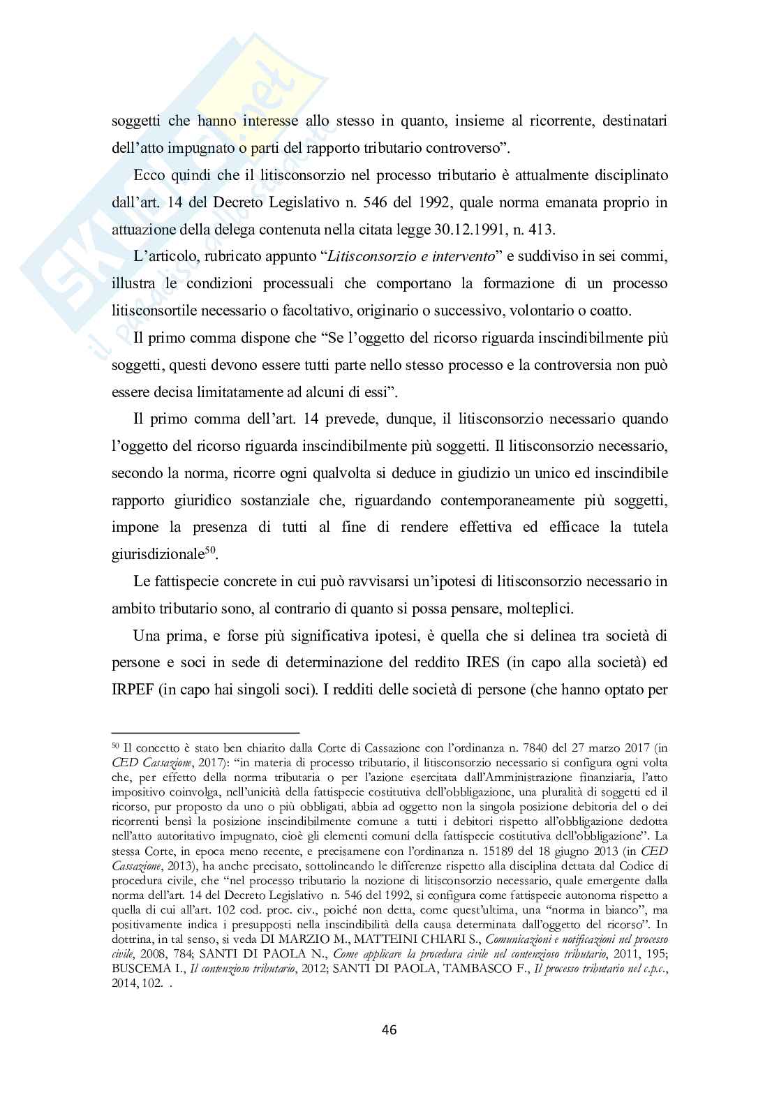 Regolamentazione delle spese processuali in ambito tributario Pag. 46